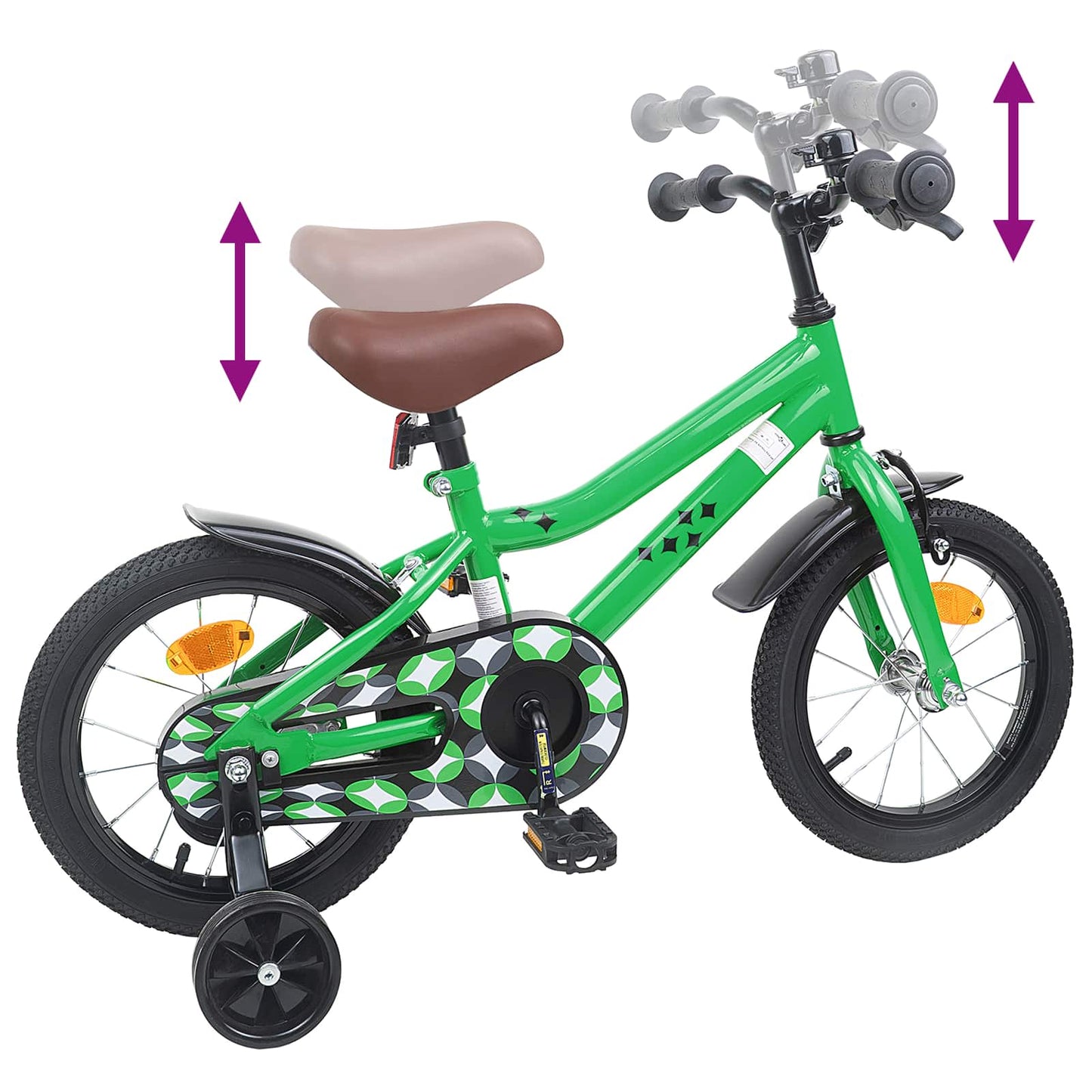 Kids Bike 12 Inches for 2-4 Years Old Green