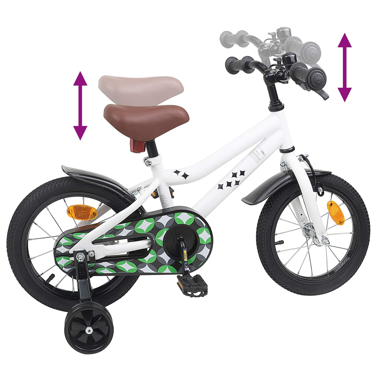 Kids Bike 14 Inches for 3-5 Years Old White