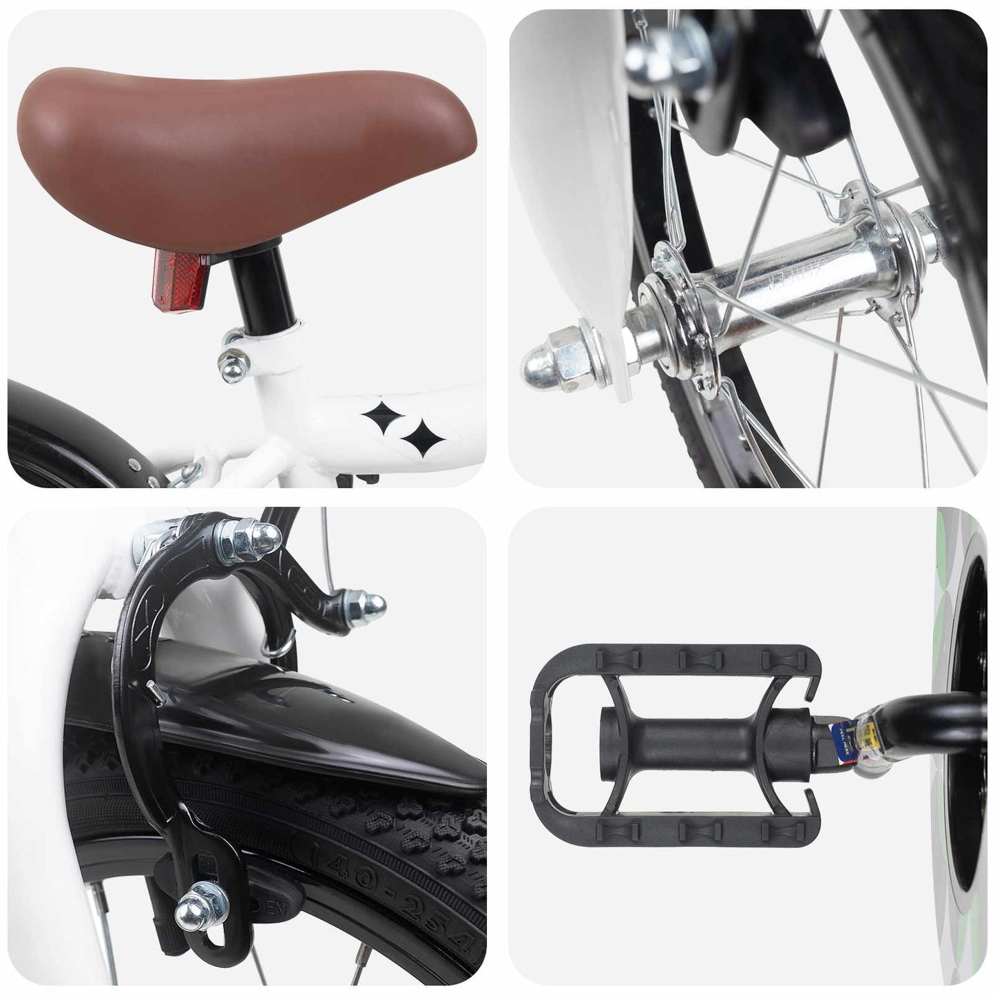 Kids Bike 16 Inches for 4-6 Years Old White