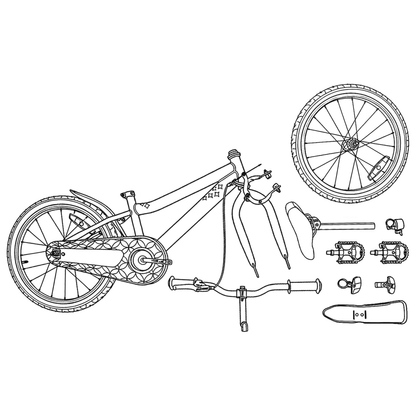 Kids Bike 18 Inches for 5-7 Years Old White
