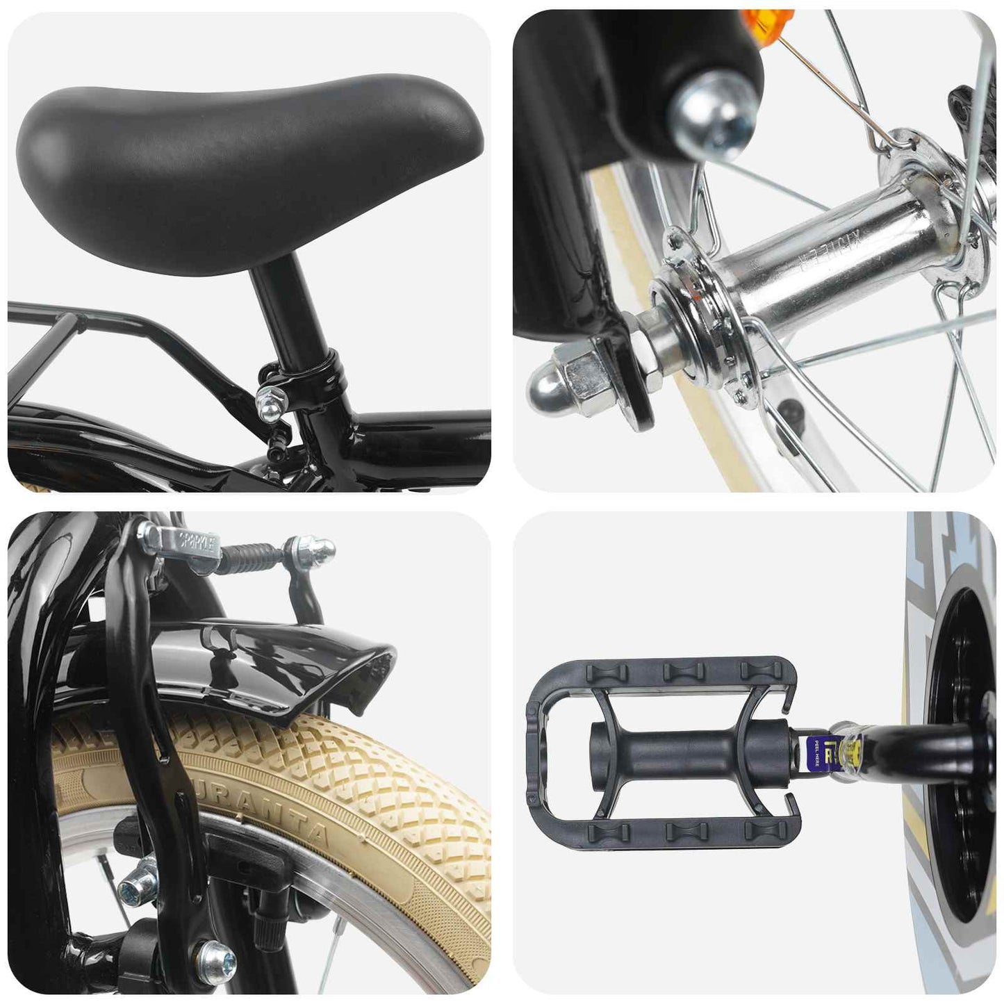 Kids Bike 12 Inches for 2-4 Years Old Black