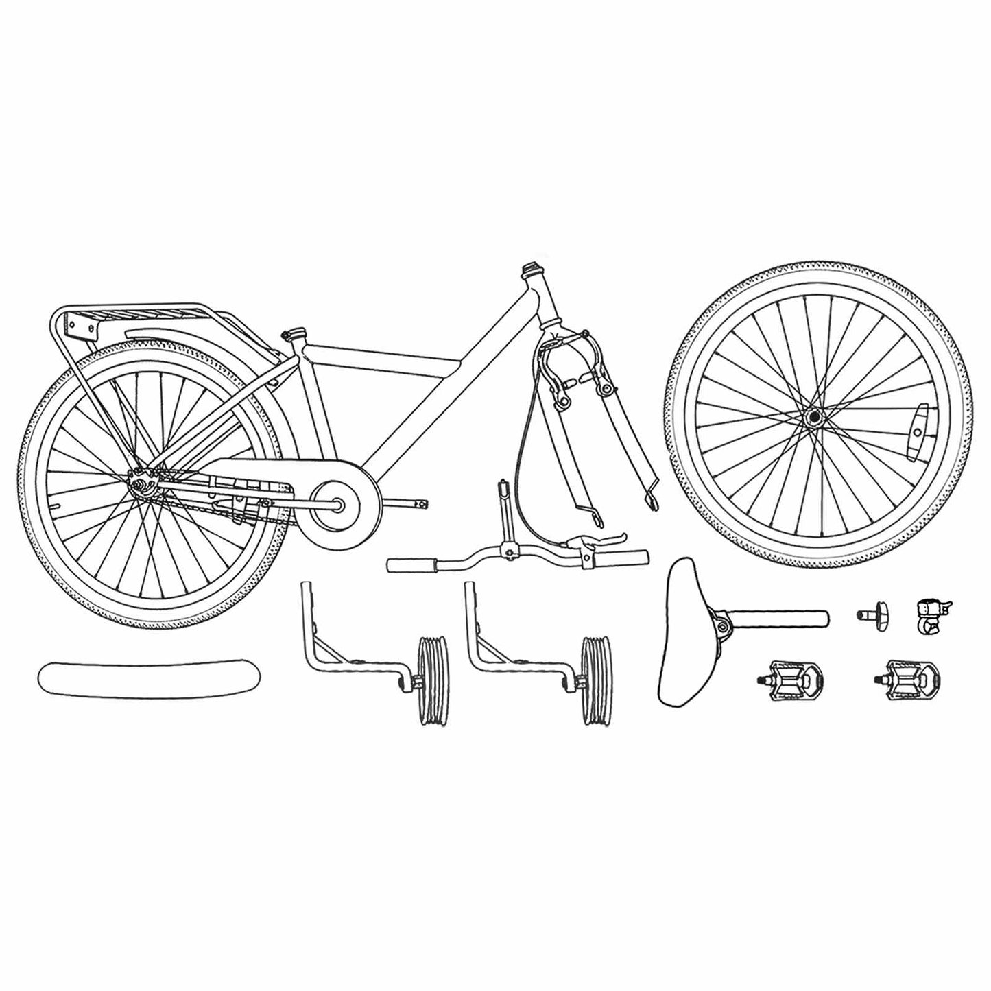 Kids Bike 12 Inches for 2-4 Years Old Black