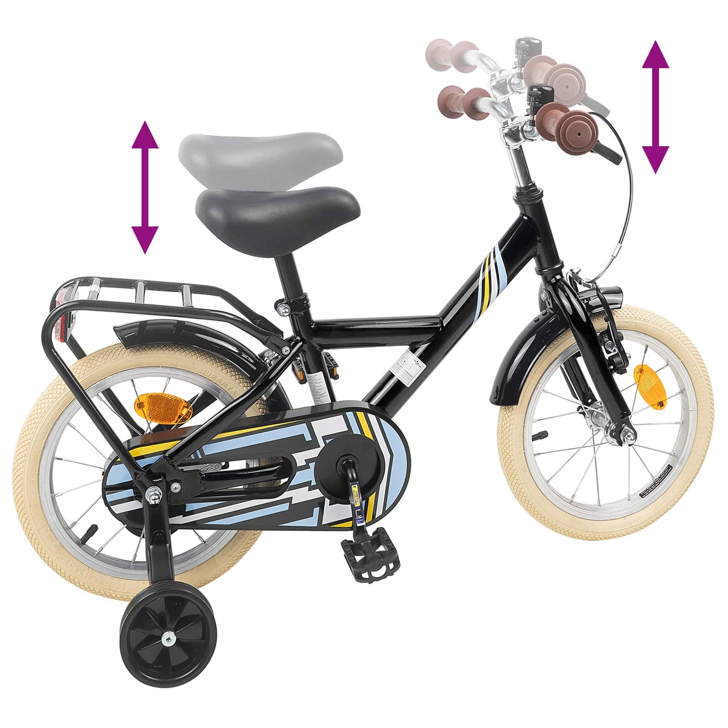 Kids Bike 16 Inches for 4-6 Years Old Black