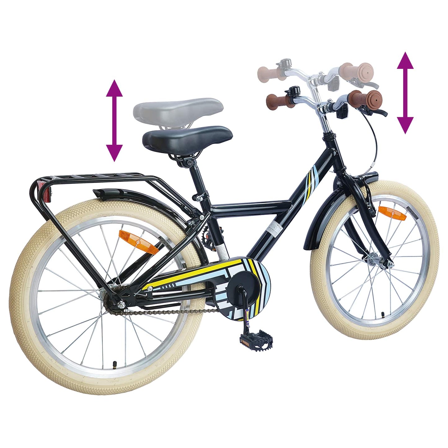 Kids Bike 20 Inches for 6-11 Years Old Black