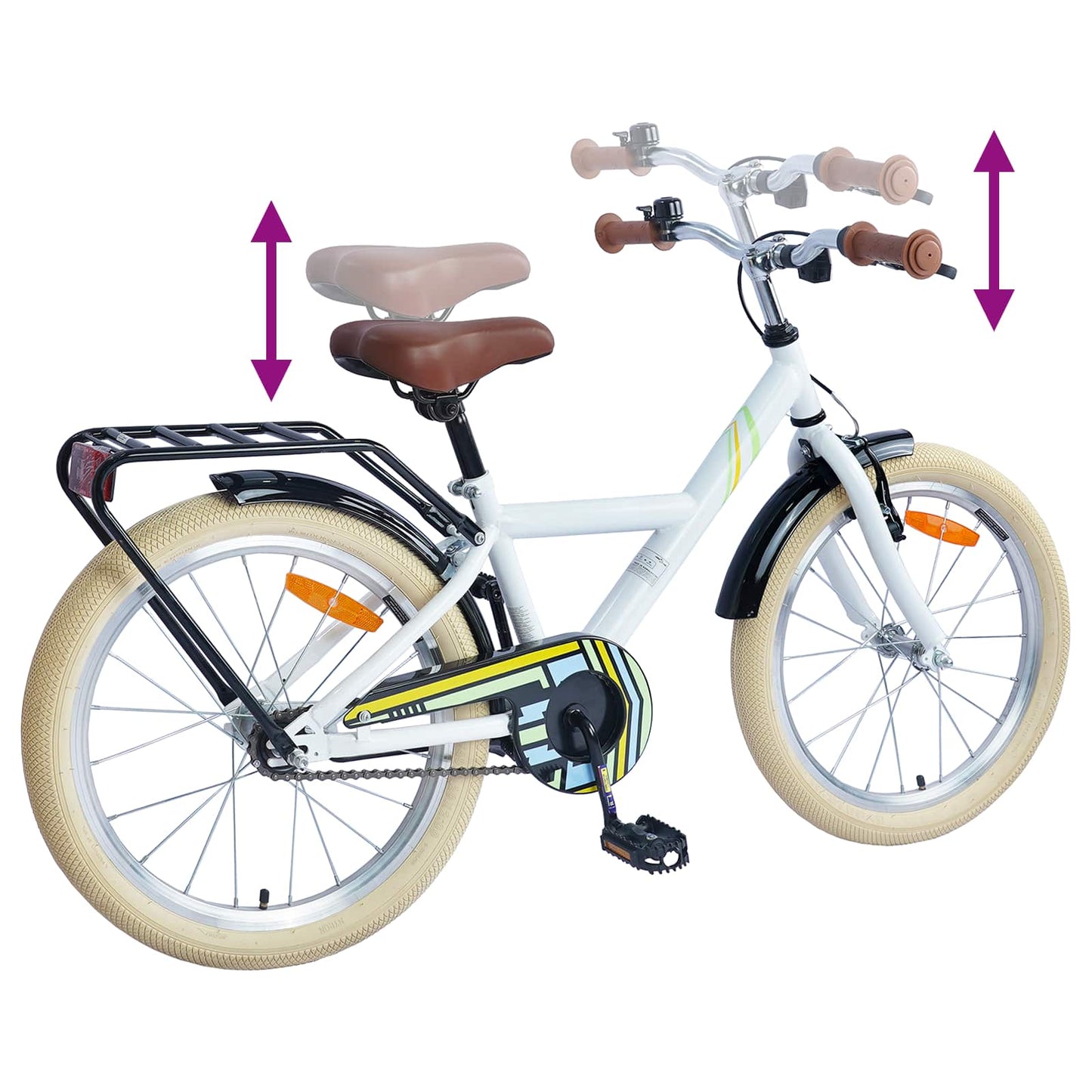 Kids Bike 20 Inches for 6-11 Years Old White