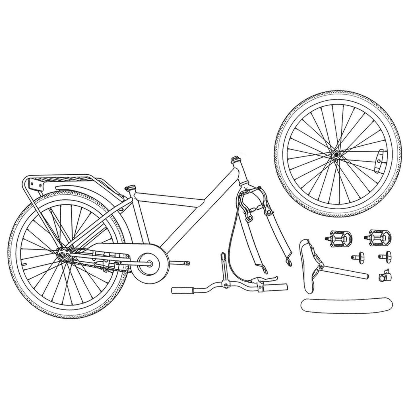 Kids Bike 24 Inches for 8-12 Years Old White