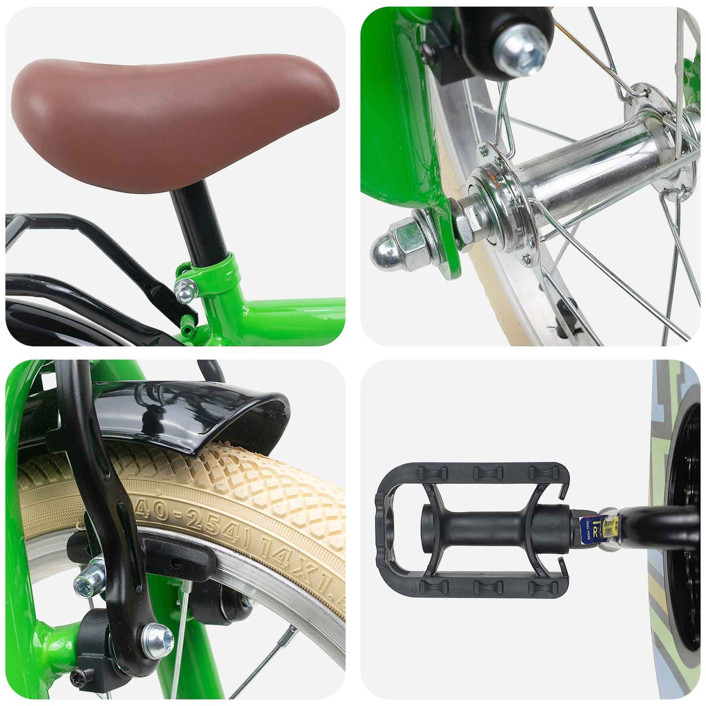 Kids Bike 16 Inches for 4-6 Years Old Green