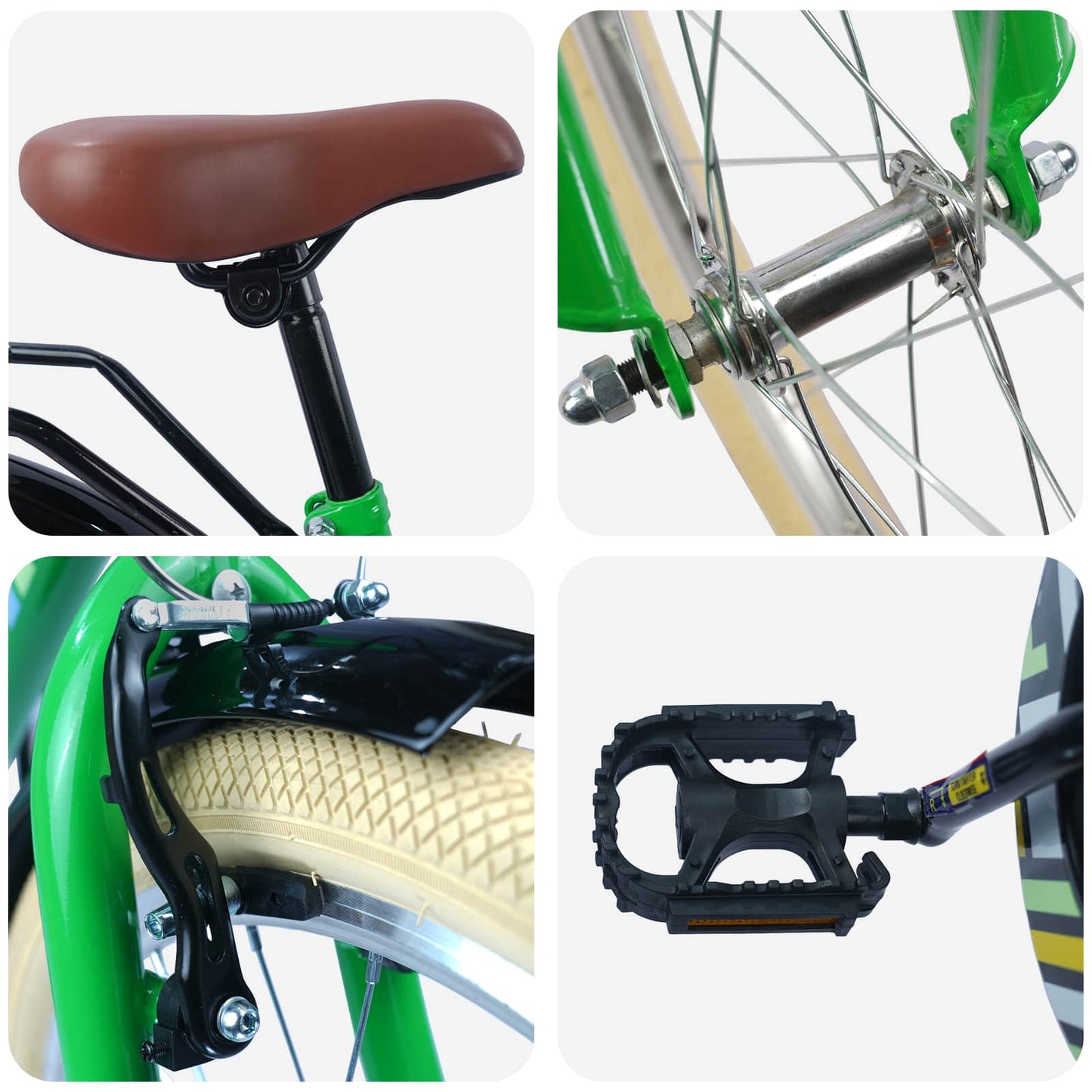 Kids Bike 20 Inches for 6-11 Years Old Green