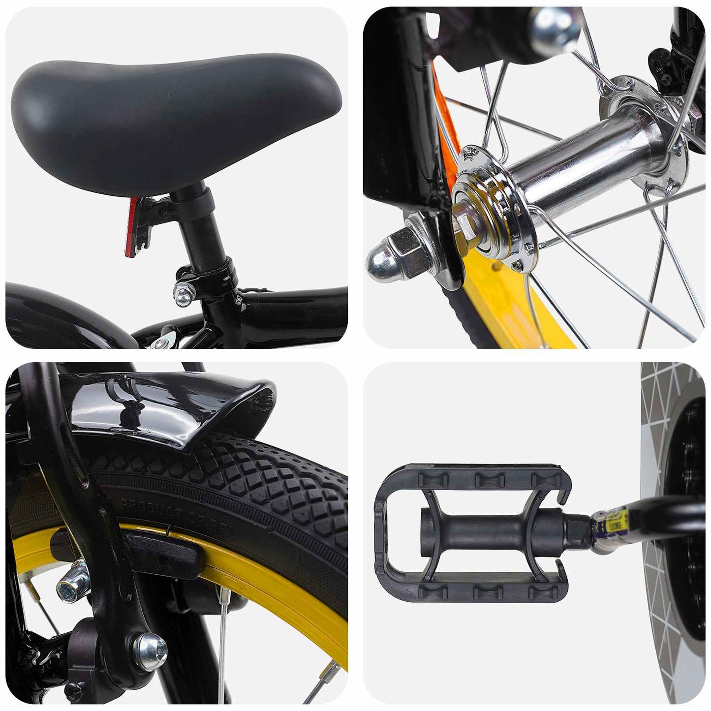 Kids Bike 16 Inches for 4-6 Years Old Black