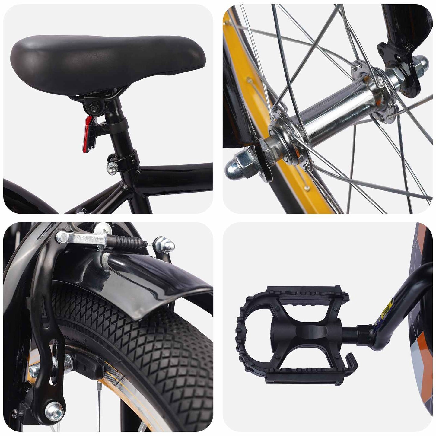 Kids Bike 18 Inches for 5-7 Years Old Black