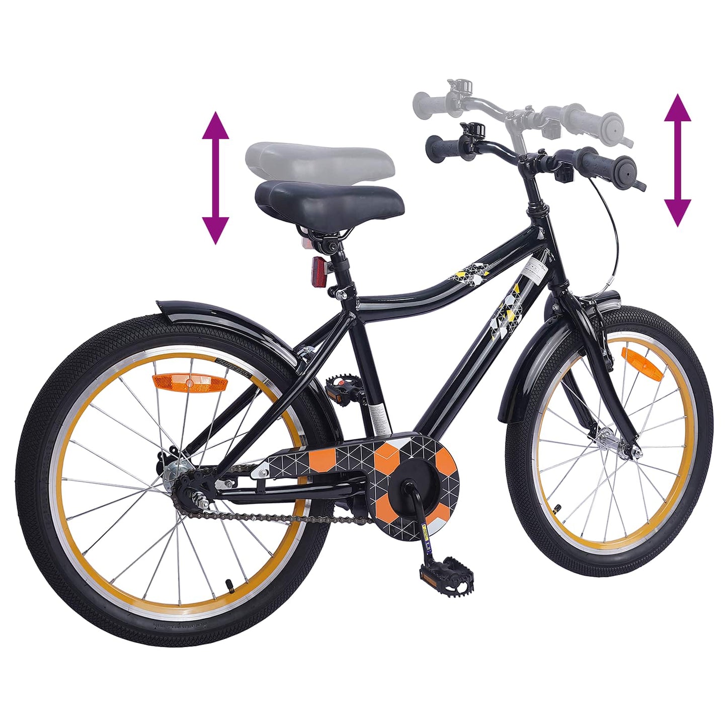 Kids Bike 18 Inches for 5-7 Years Old Black