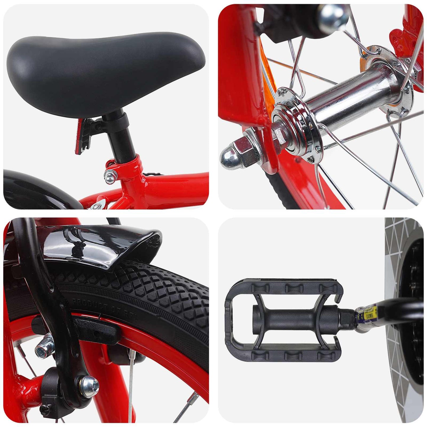 Kids Bike 16 Inches for 4-6 Years Old Red