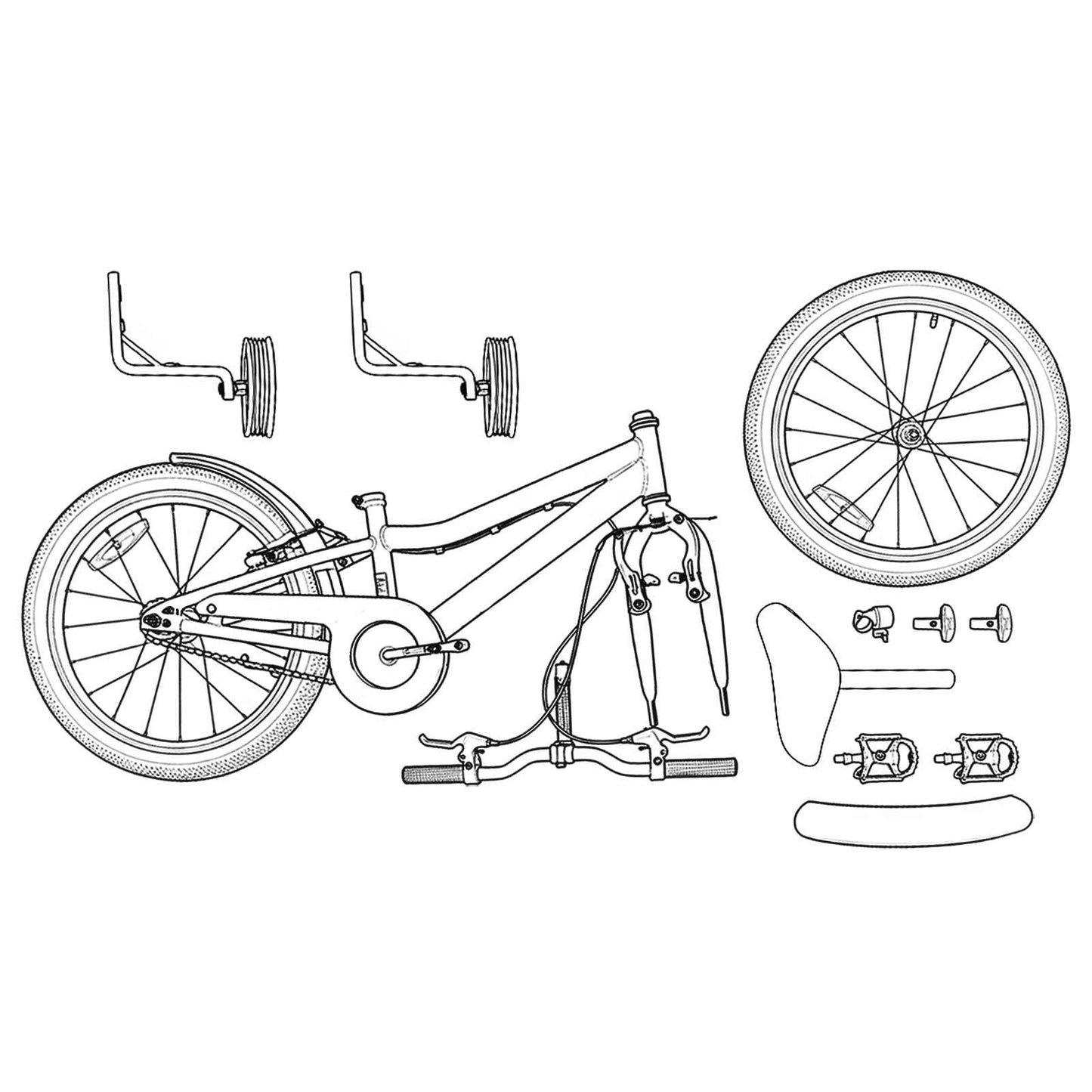 Kids Bike 12 Inches for 2-4 Years Old Orange