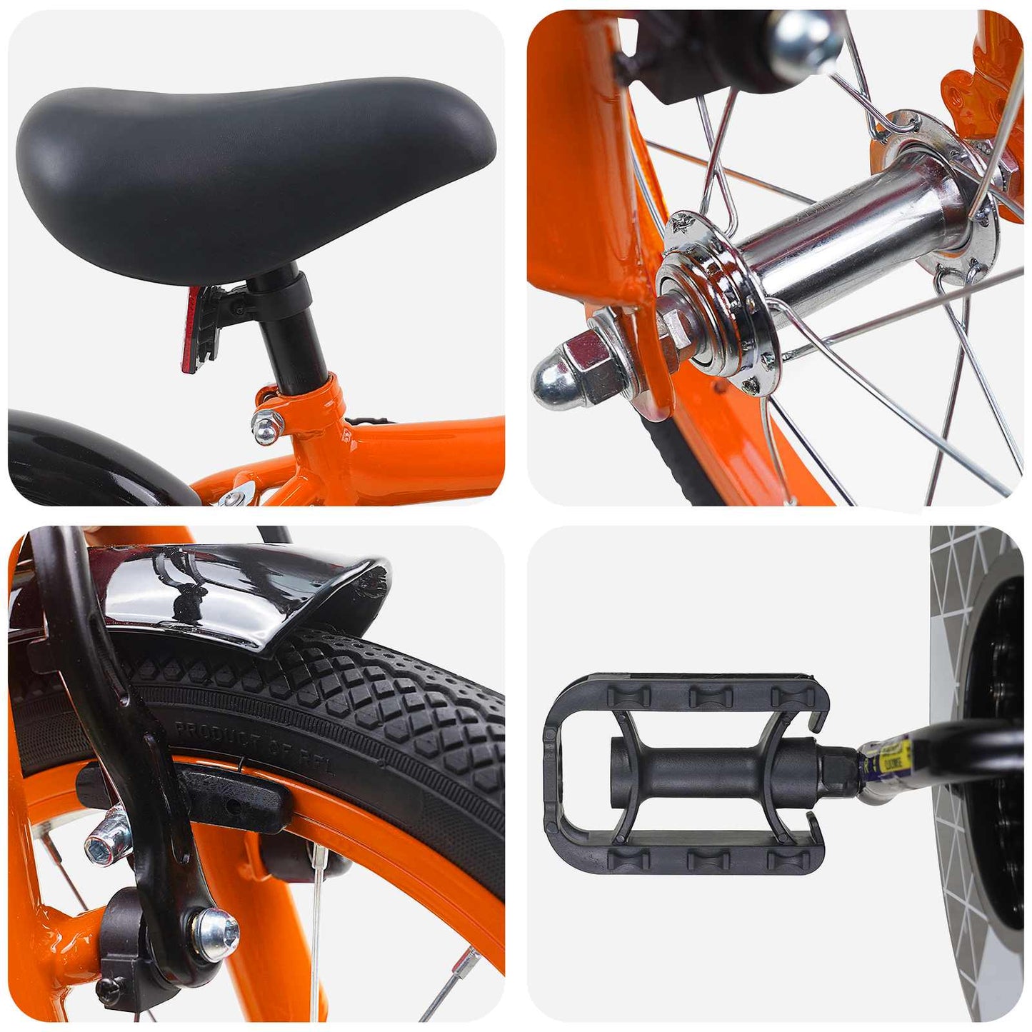 Kids Bike 14 Inches for 3-5 Years Old Orange