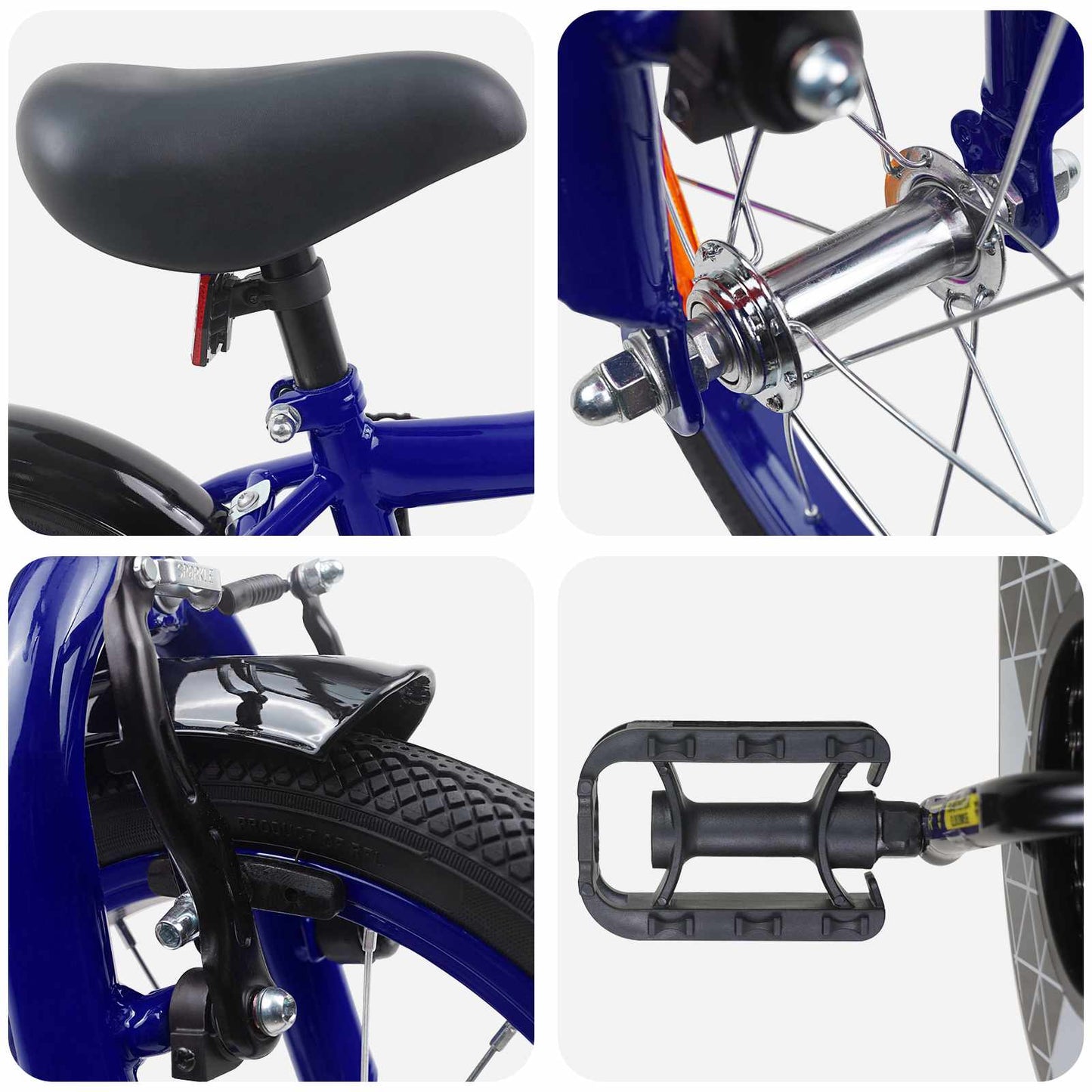 Kids Bike 12 Inches for 2-4 Years Old Dark Blue