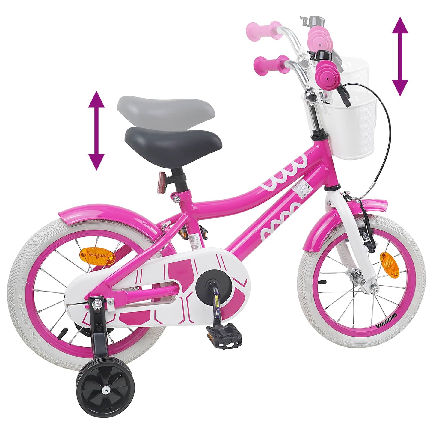 Kids Bike 12 Inches for 2-4 Years Old Pink