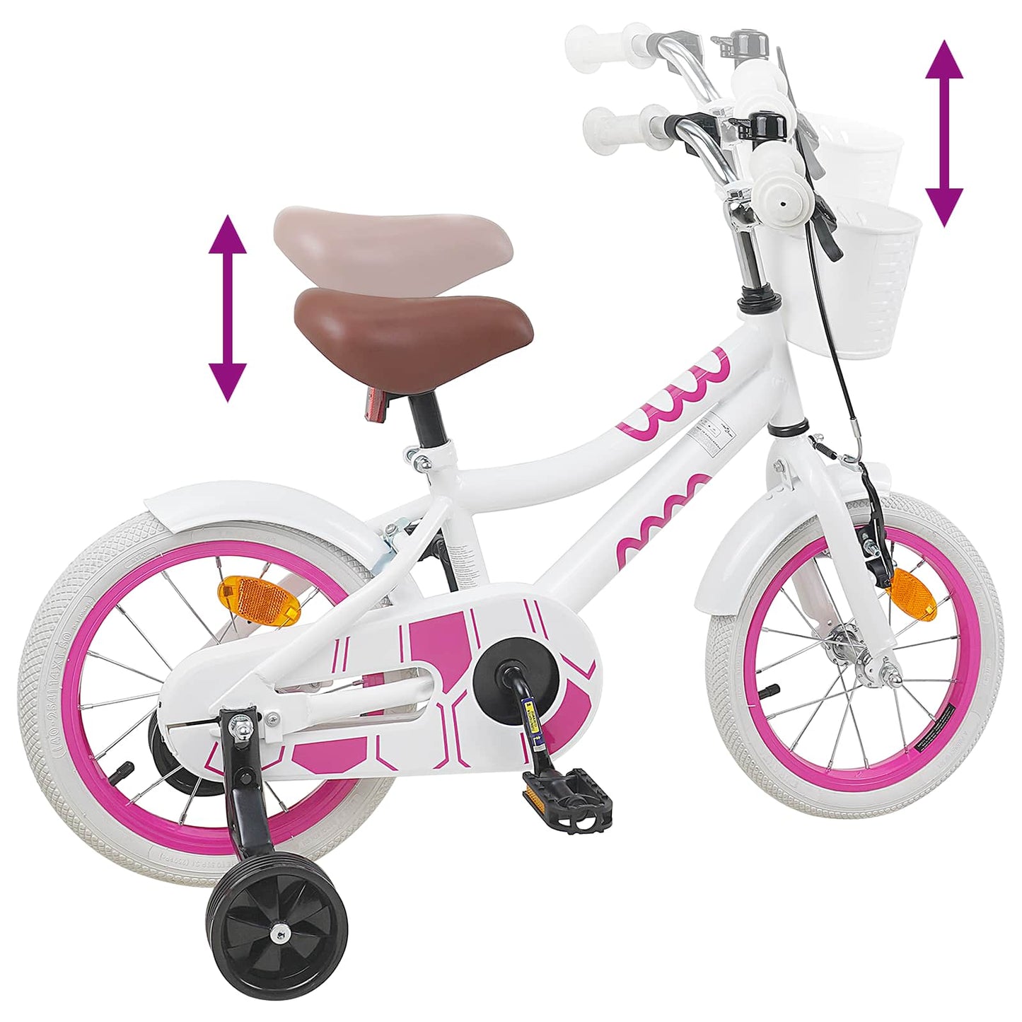 Kids Bike 12 Inches for 2-4 Years Old White