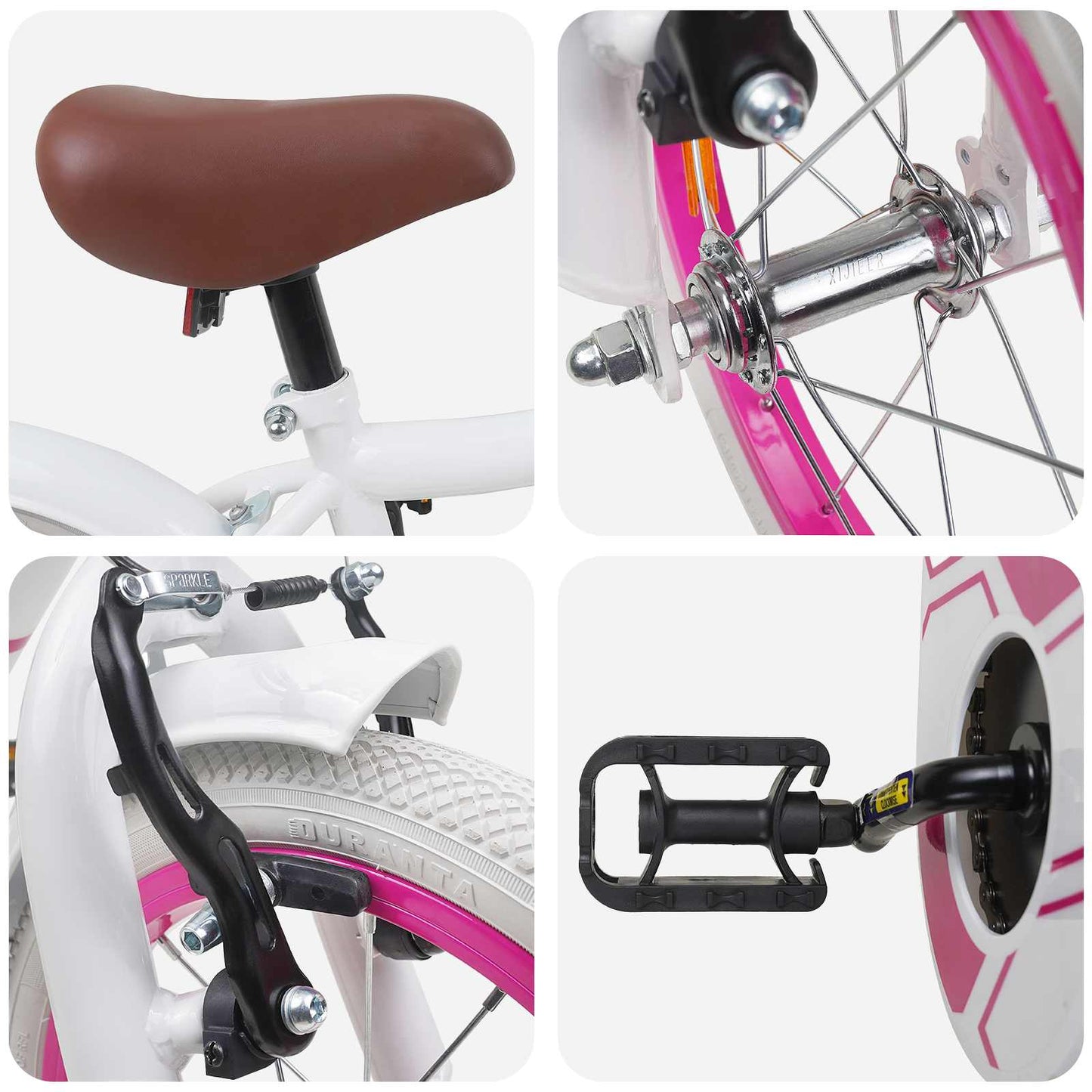 Kids Bike 14 Inches for 3-5 Years Old White