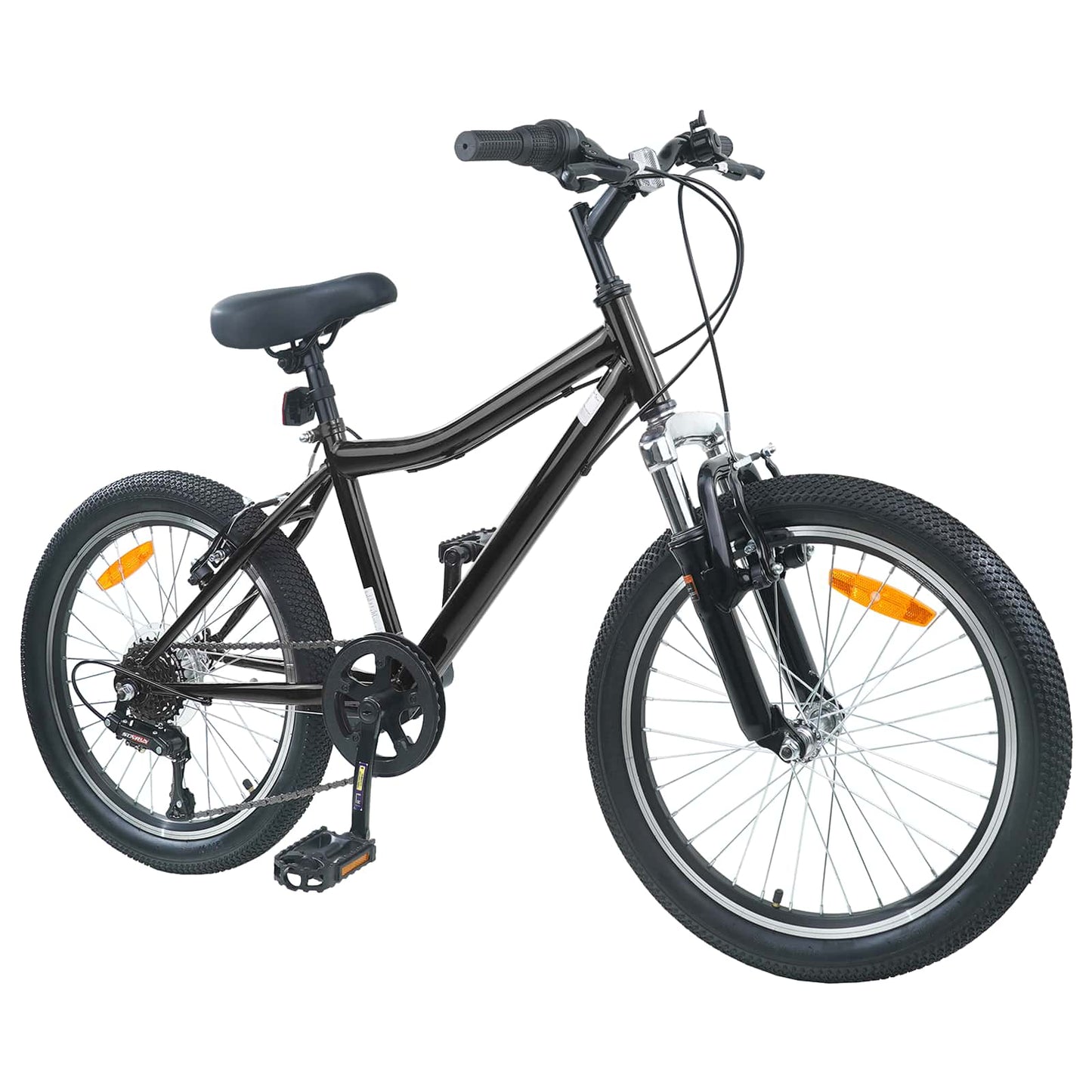 Kids Bike 24'' 6-Speed for 8-12 Years Old Black