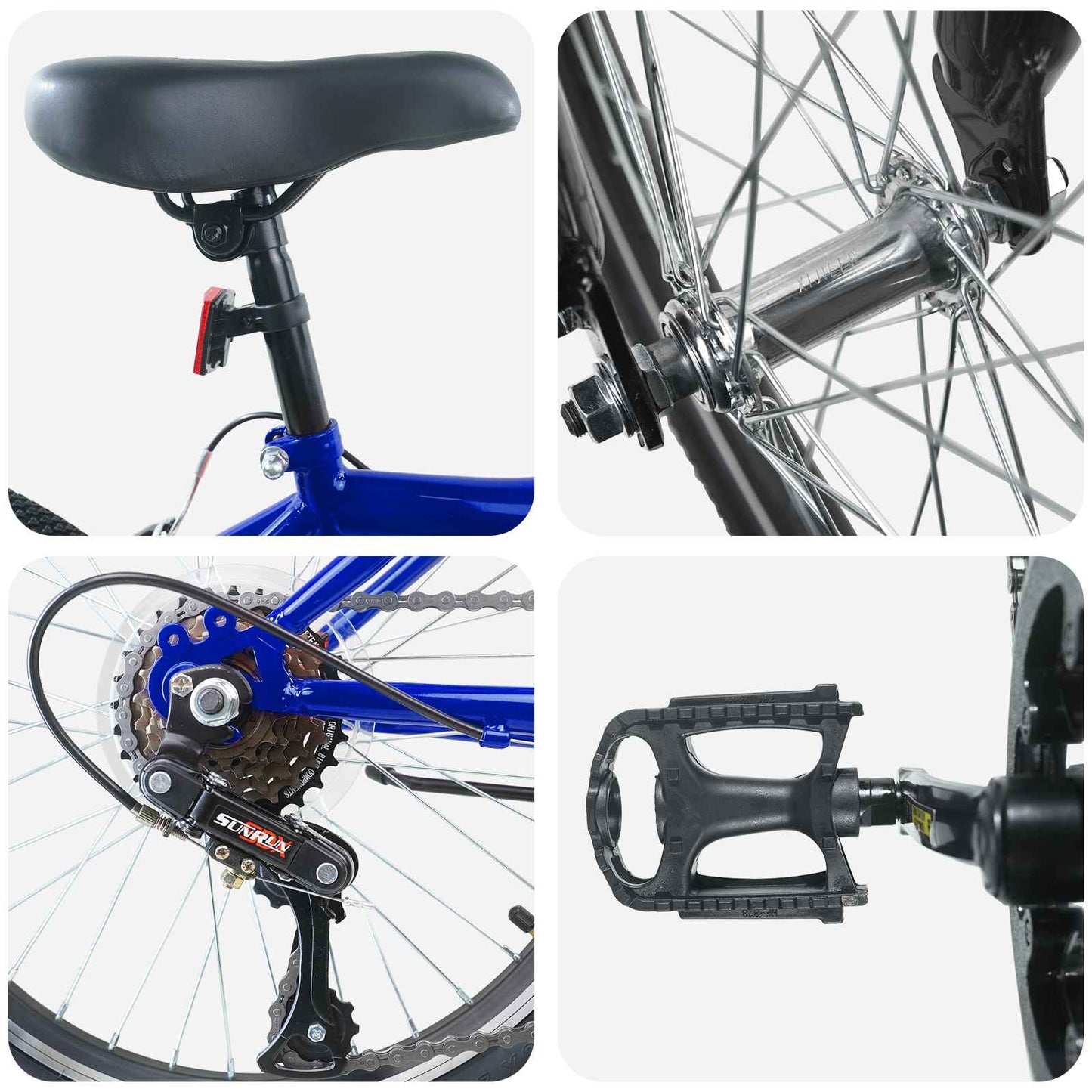 Kids Bike 20'' 6-Speed for 6-11 Years Old Dark Blue