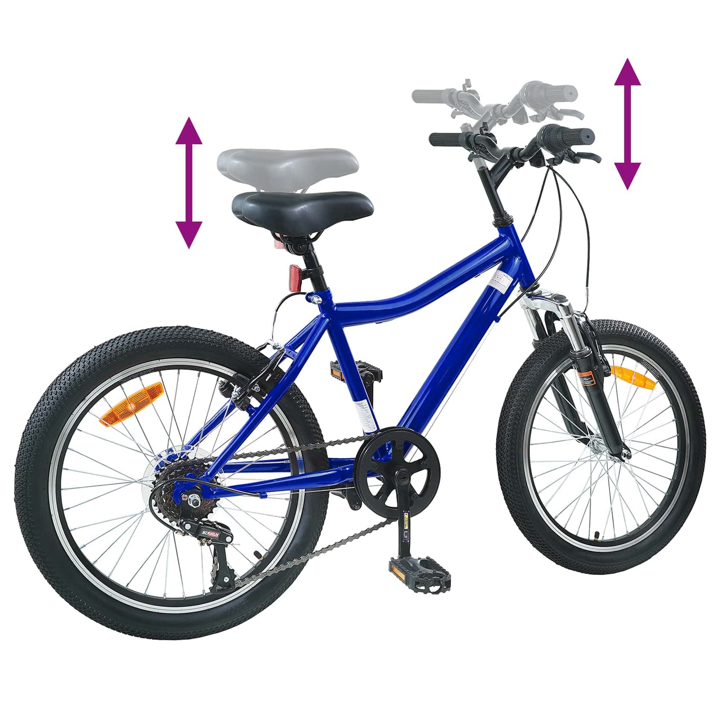Kids Bike 24'' 6-Speed for 8-12 Years Old Dark Blue