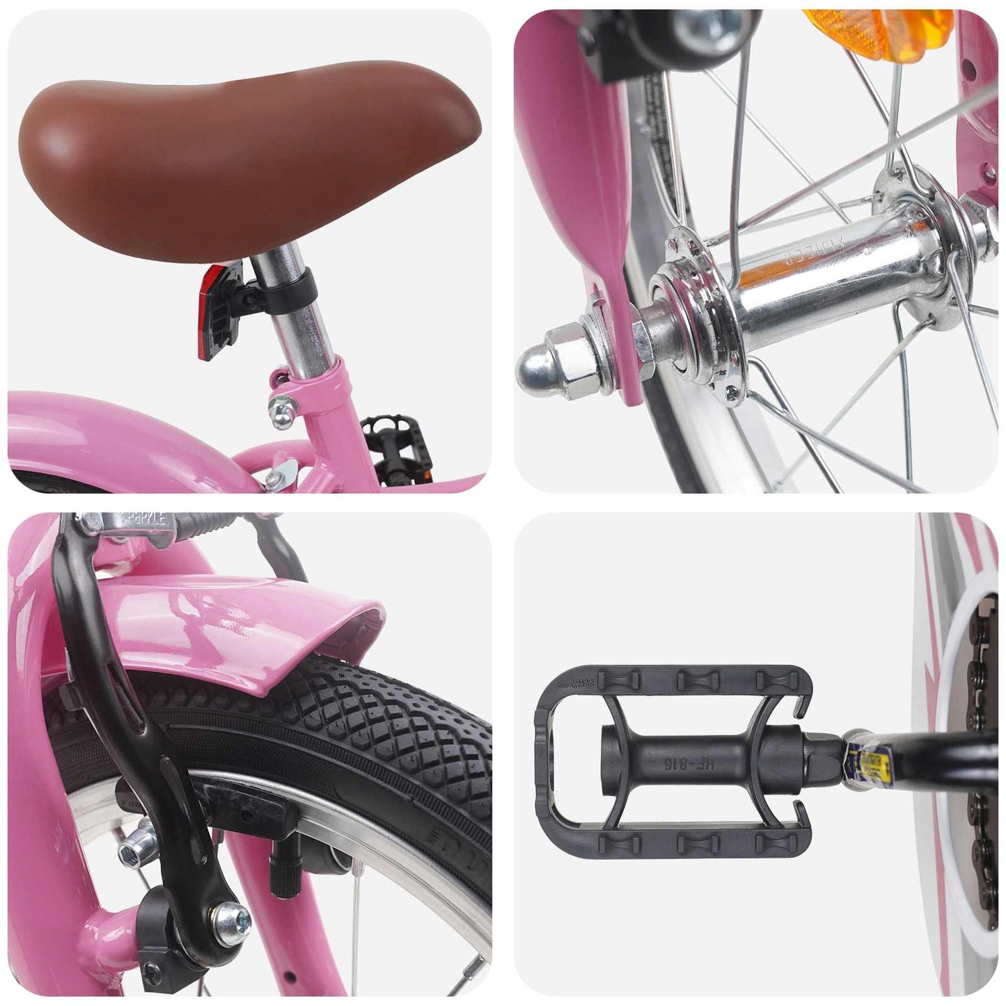 Kids Bike 16 Inches for 4-6 Years Old Light Pink