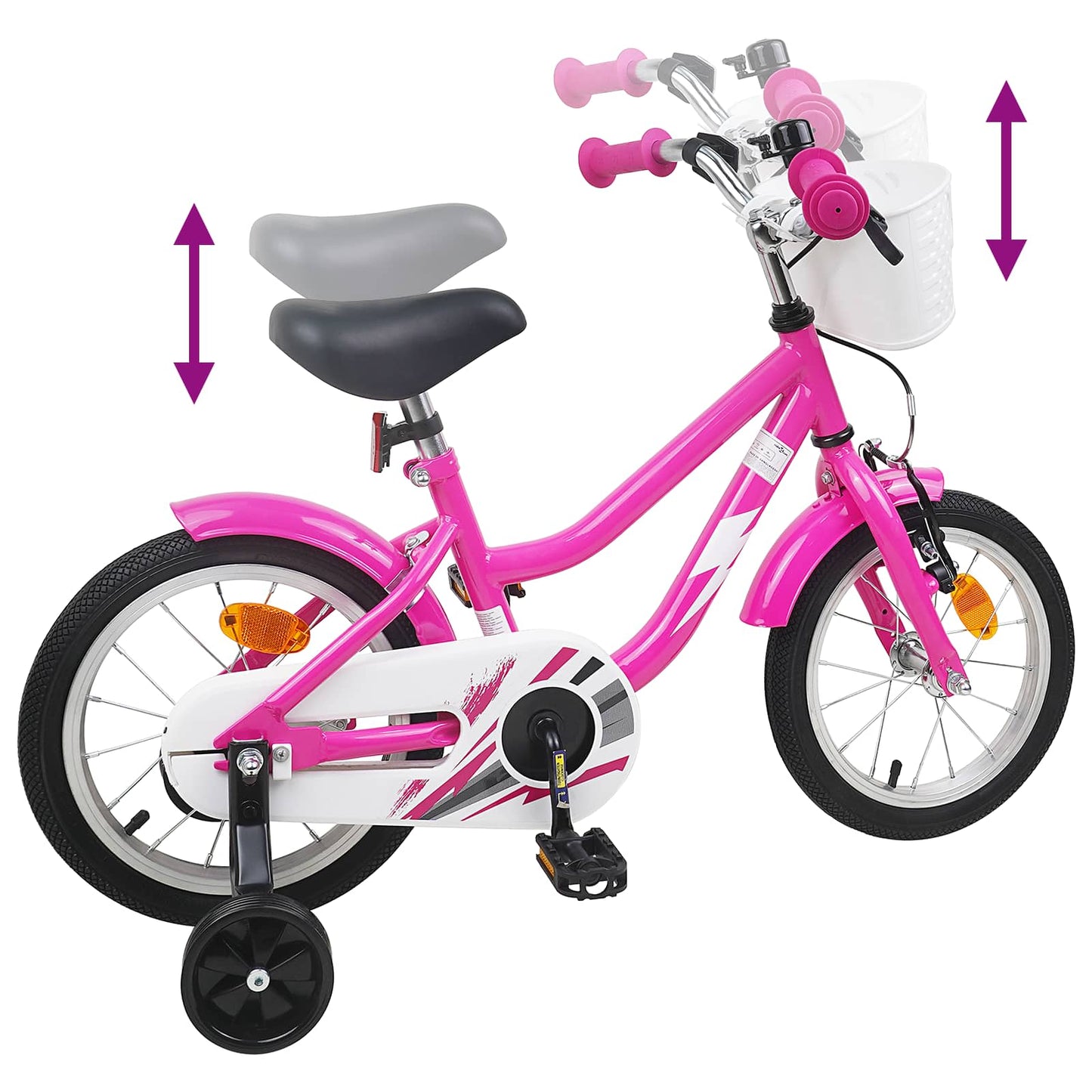 Kids Bike 14 Inches for 3-5 Years Old Dark Pink
