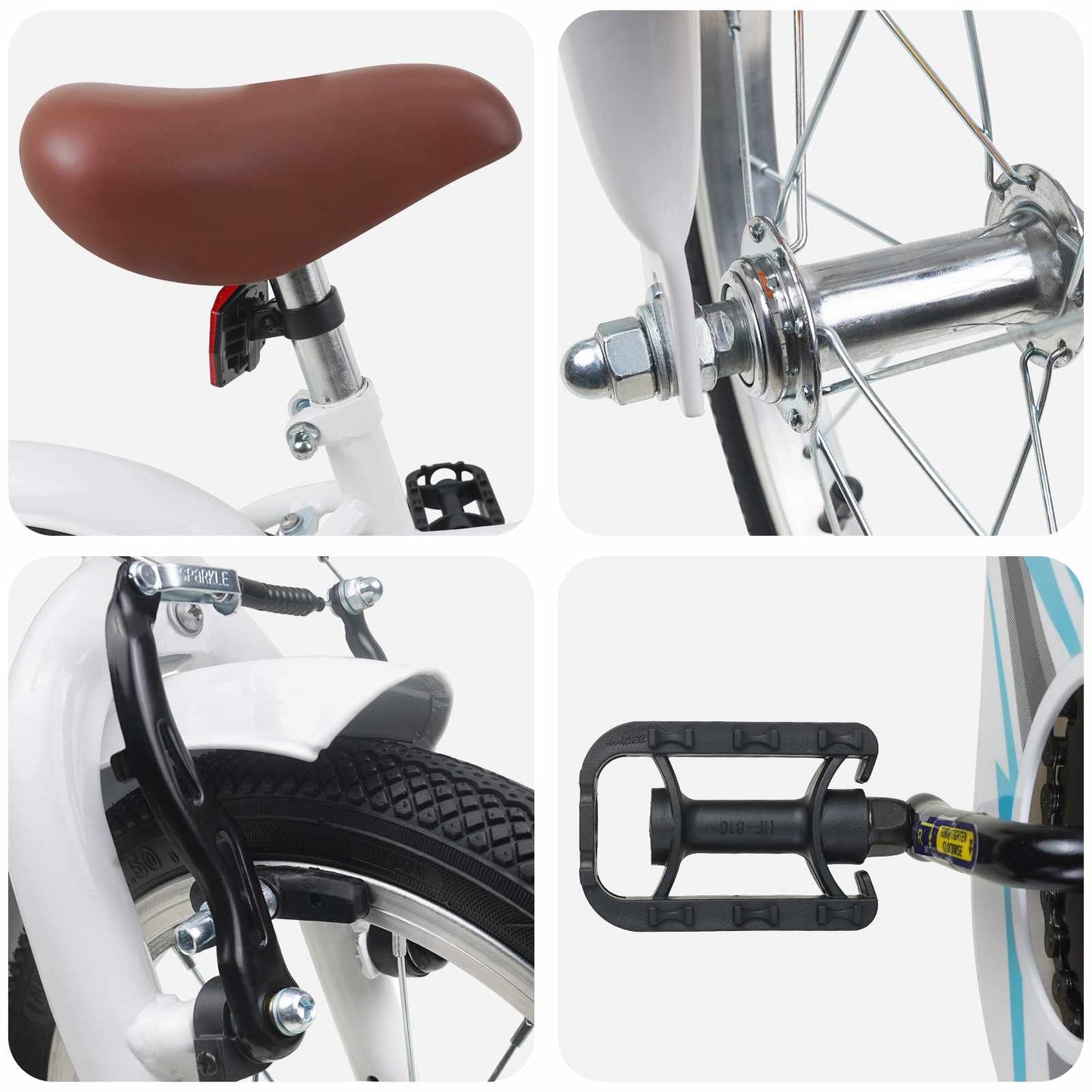 Kids Bike 14 Inches for 3-5 Years Old White