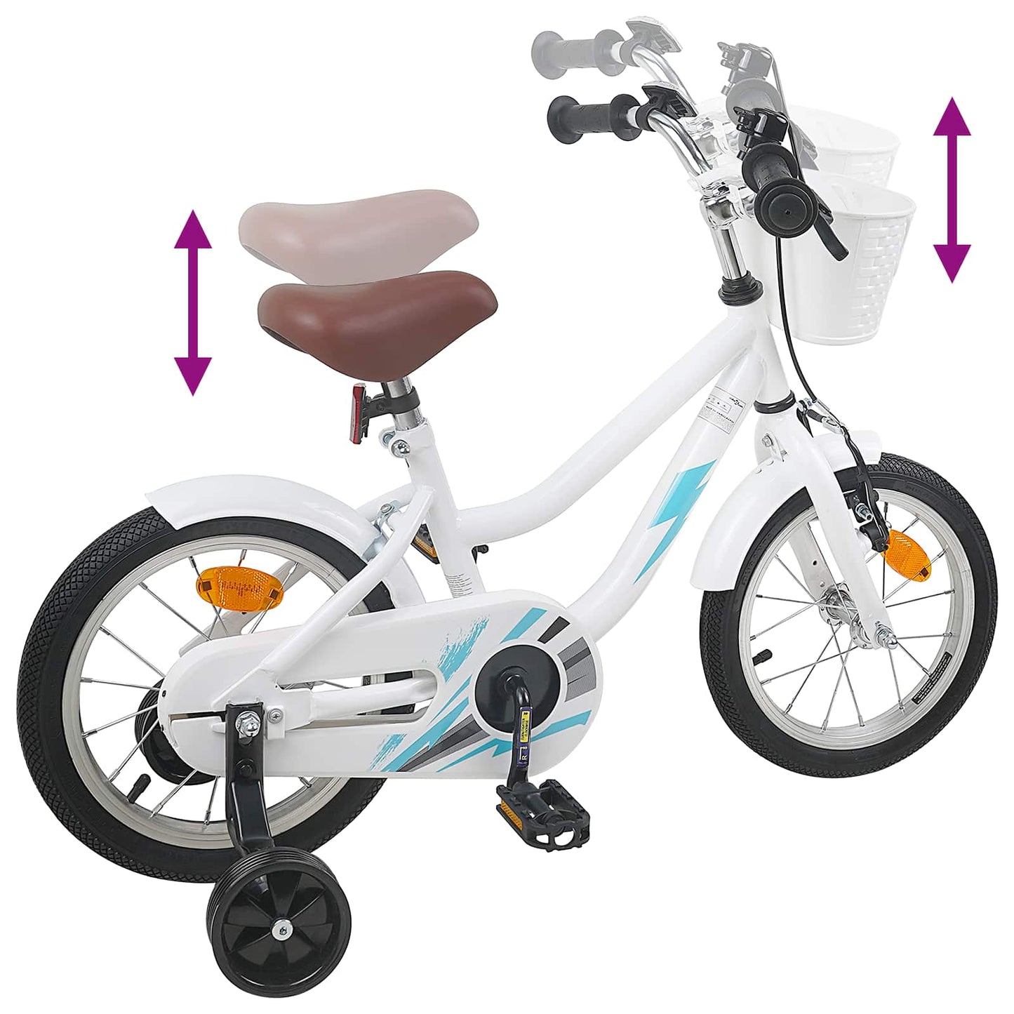 Kids Bike 16 Inches for 4-6 Years Old White