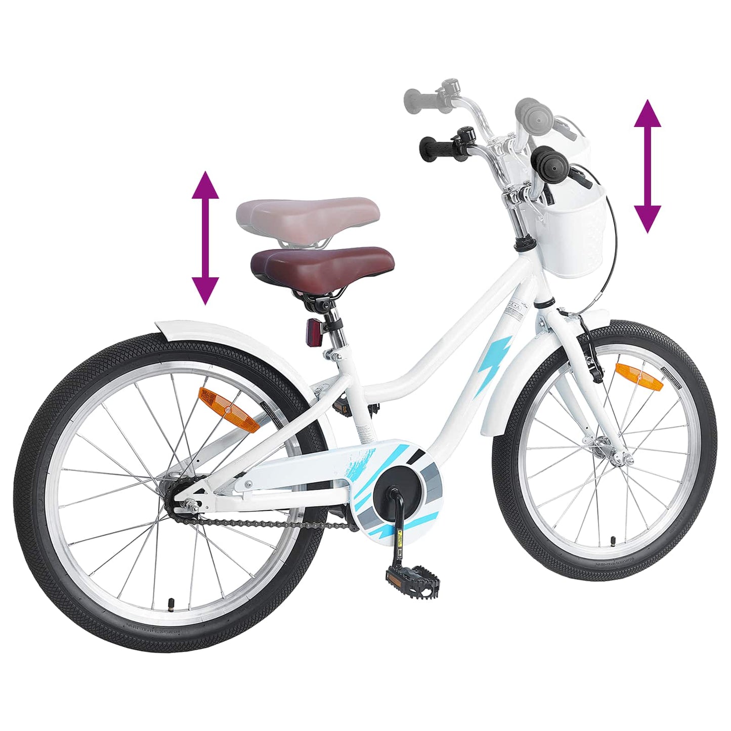 Kids Bike 20 Inches for 6-11 Years Old White