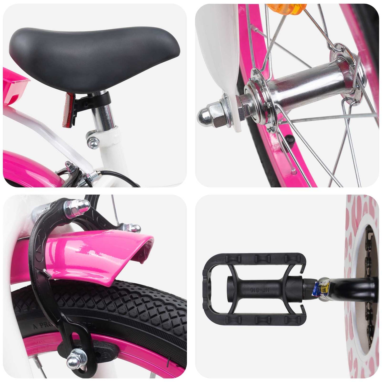 Kids Bike with Training Wheels 16 Inches for 4-6 Years Old Pink