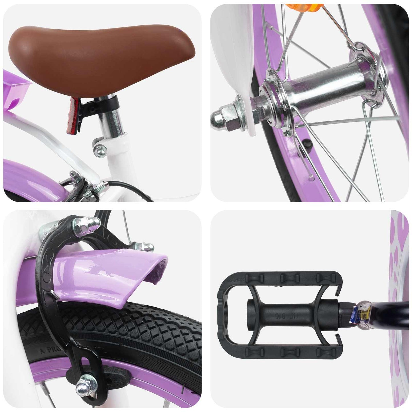 Kids Bike 12 Inches for 2-4 Years Old Purple