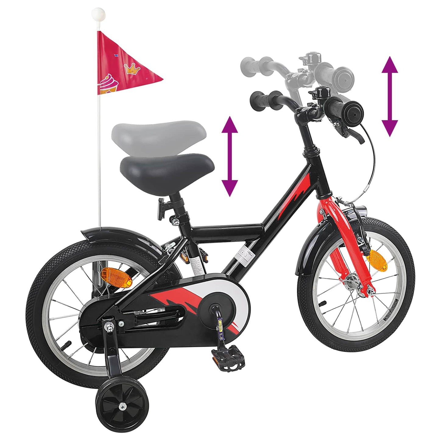 Kids Bike 14 Inches for 3-5 Years Old Black