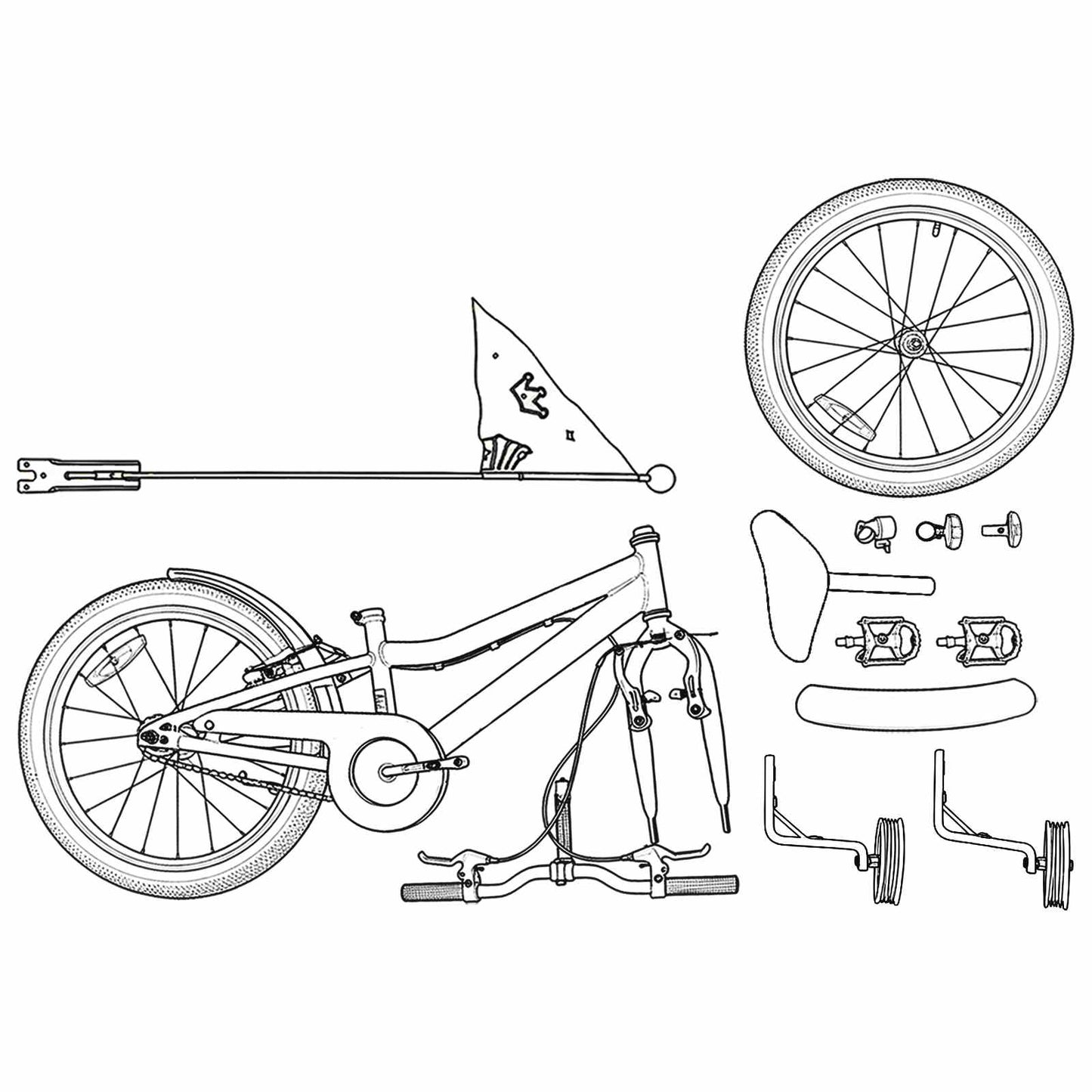 Kids Bike 16 Inches for 4-6 Years Old Black