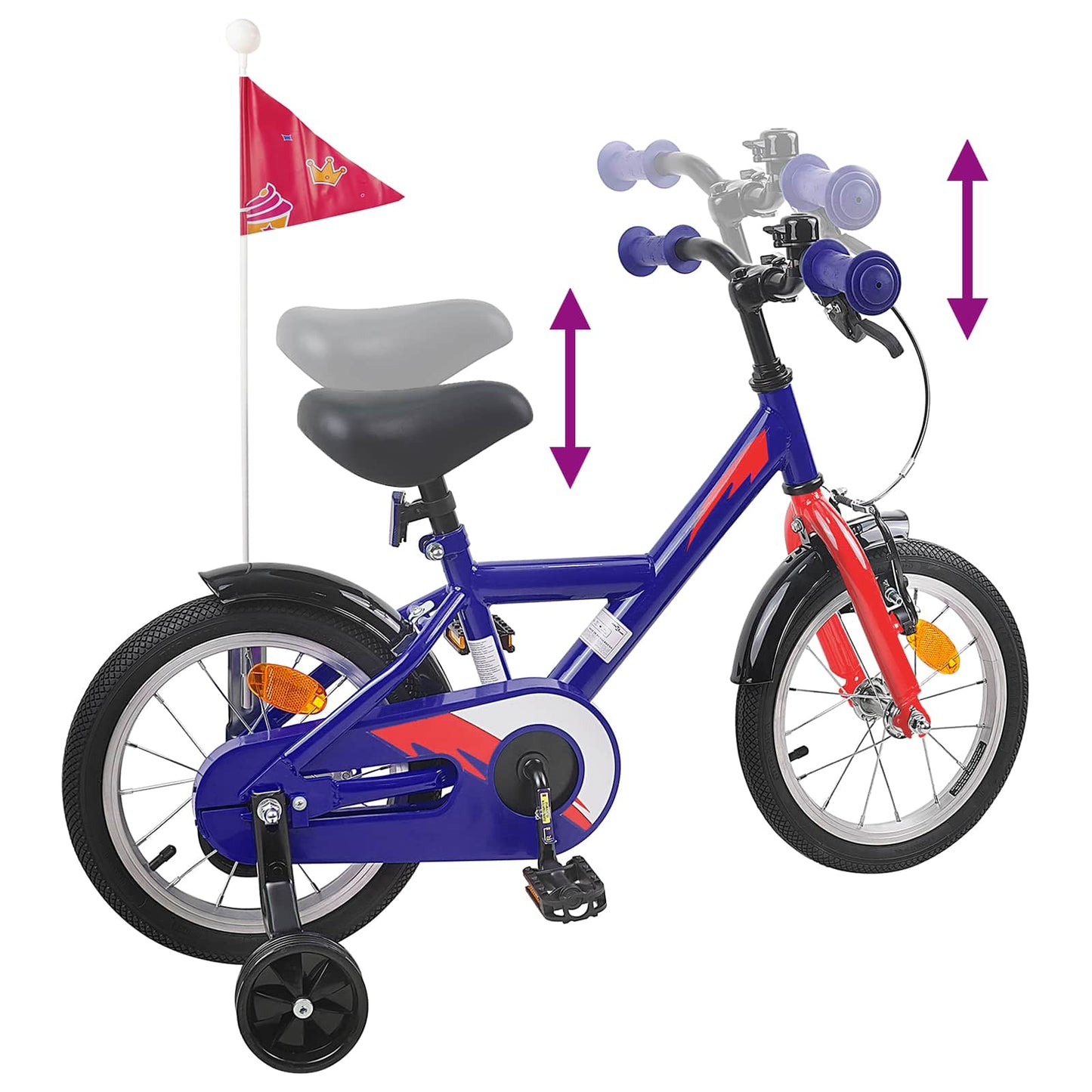 Kids Bike 12 Inches for 2-4 Years Old Dark Blue