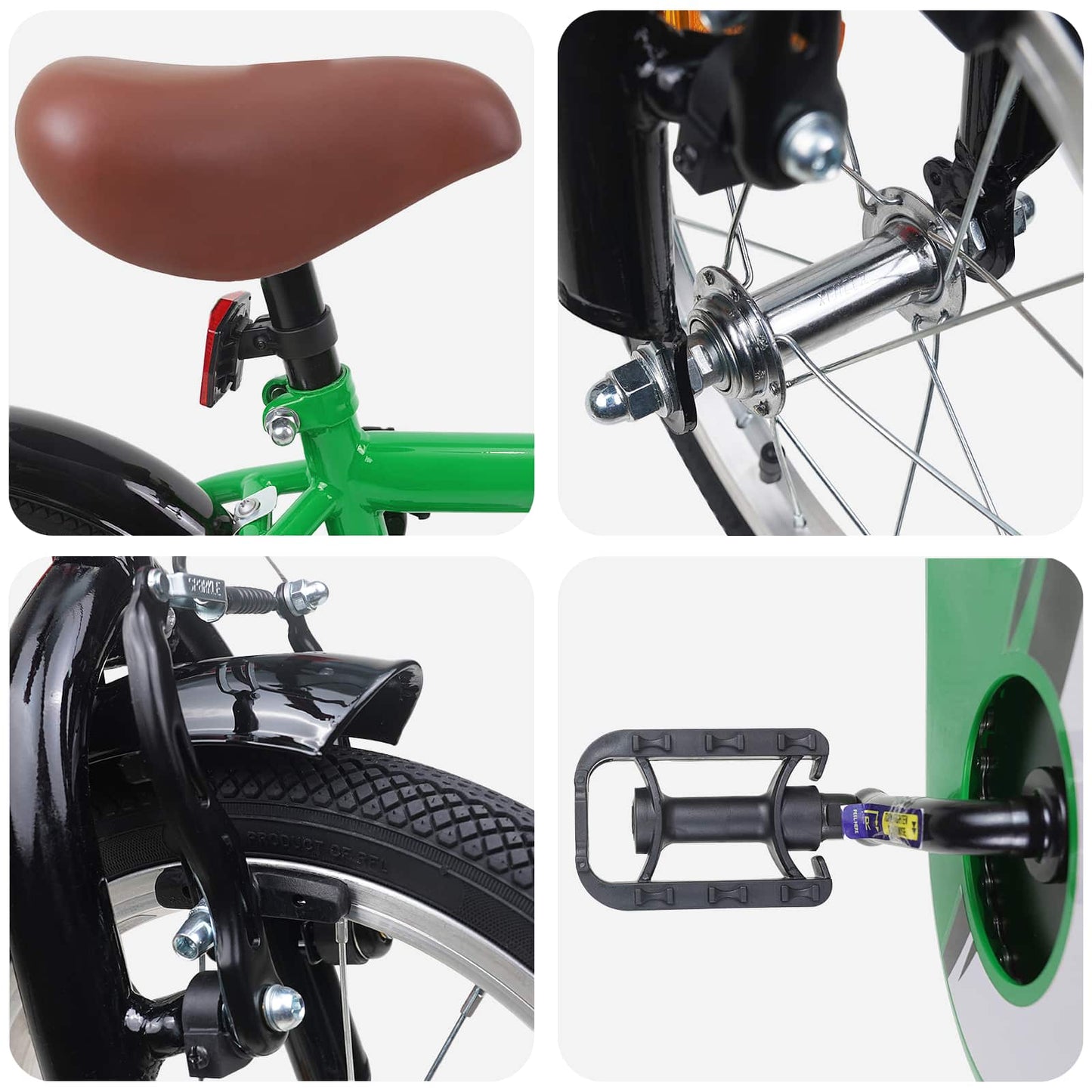 Kids Bike 14 Inches for 3-5 Years Old Green