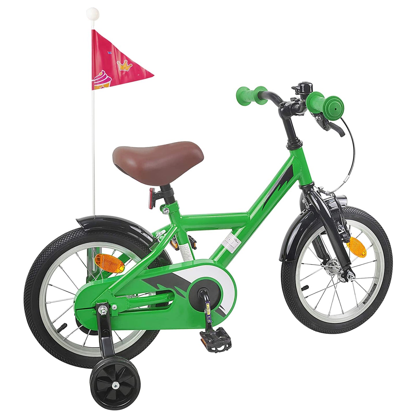 Kids Bike 14 Inches for 3-5 Years Old Green