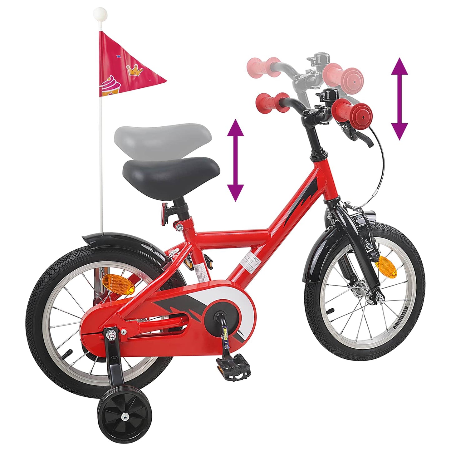 Kids Bike 12 Inches for 2-4 Years Old Red