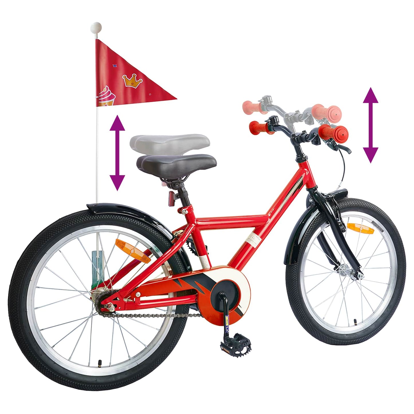 Kids Bike 18 Inches for 5-7 Years Old Red