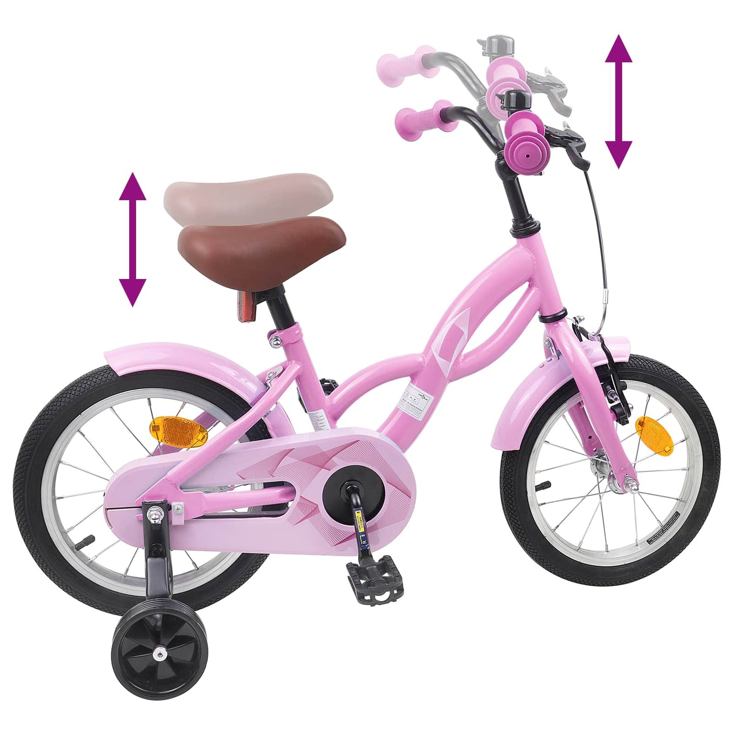 Kids Bike 12 Inches for 2-4 Years Old Light Pink