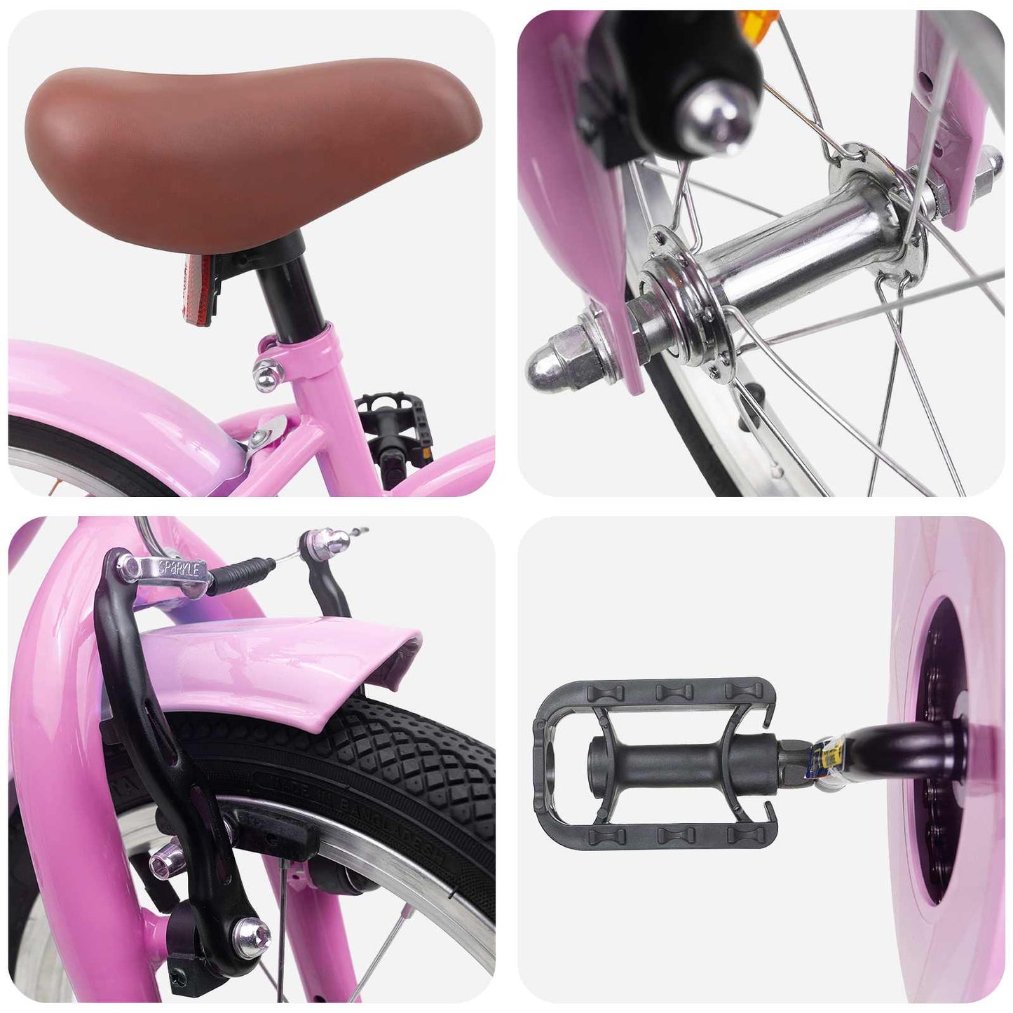 Kids Bike 16 Inches for 4-6 Years Old Light Pink