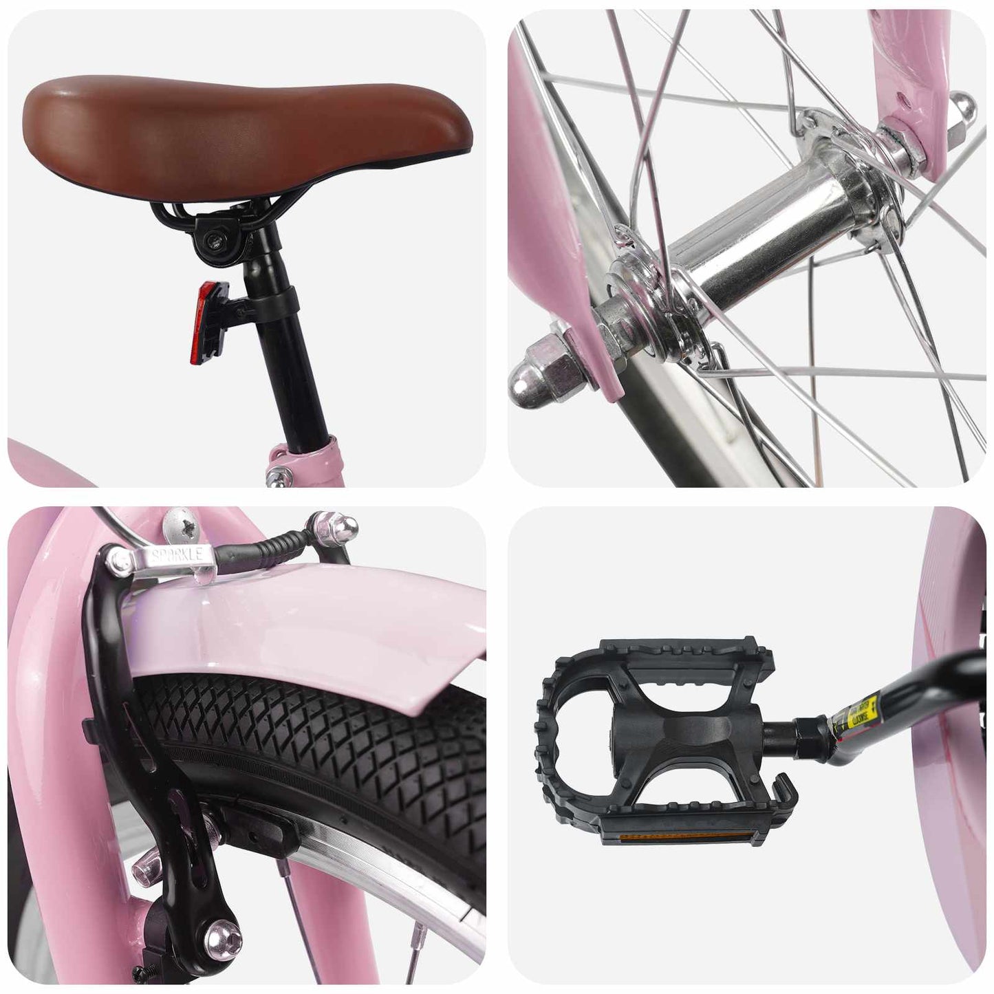Kids Bike 20 Inches for 6-11 Years Old Light Pink