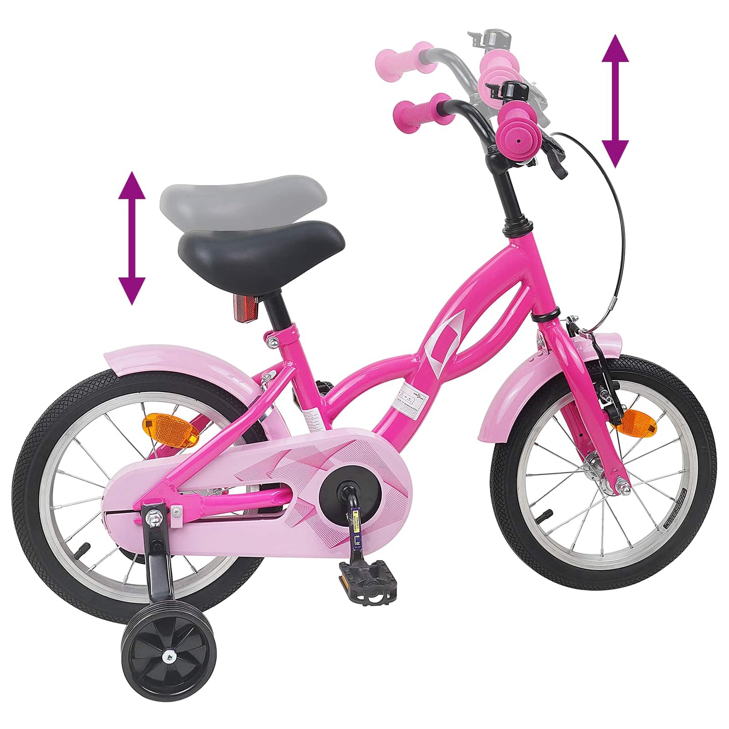 Kids Bike 12 Inches for 2-4 Years Old Dark Pink