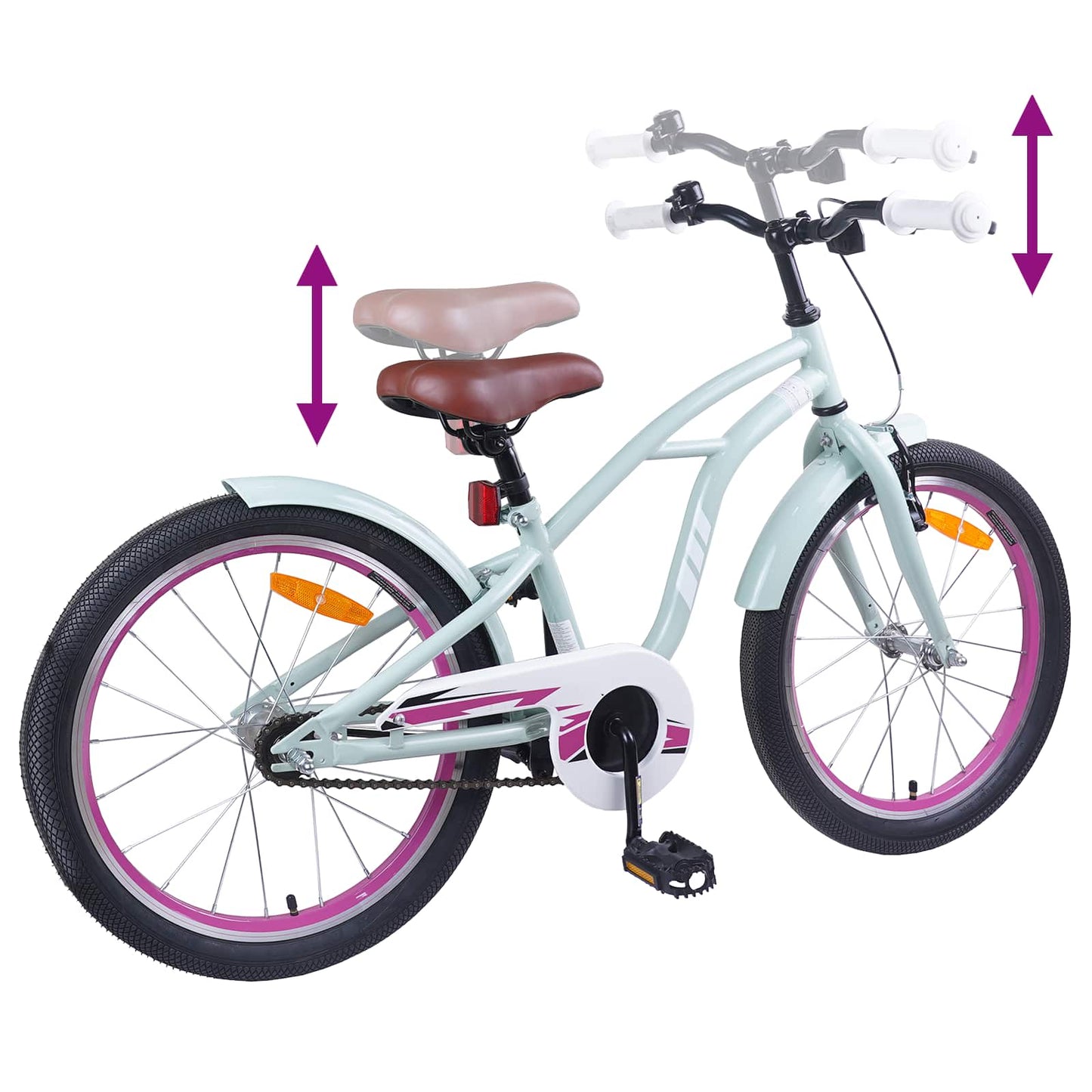 Kids Bike 22 Inches for 7-12 Years Old Light Green
