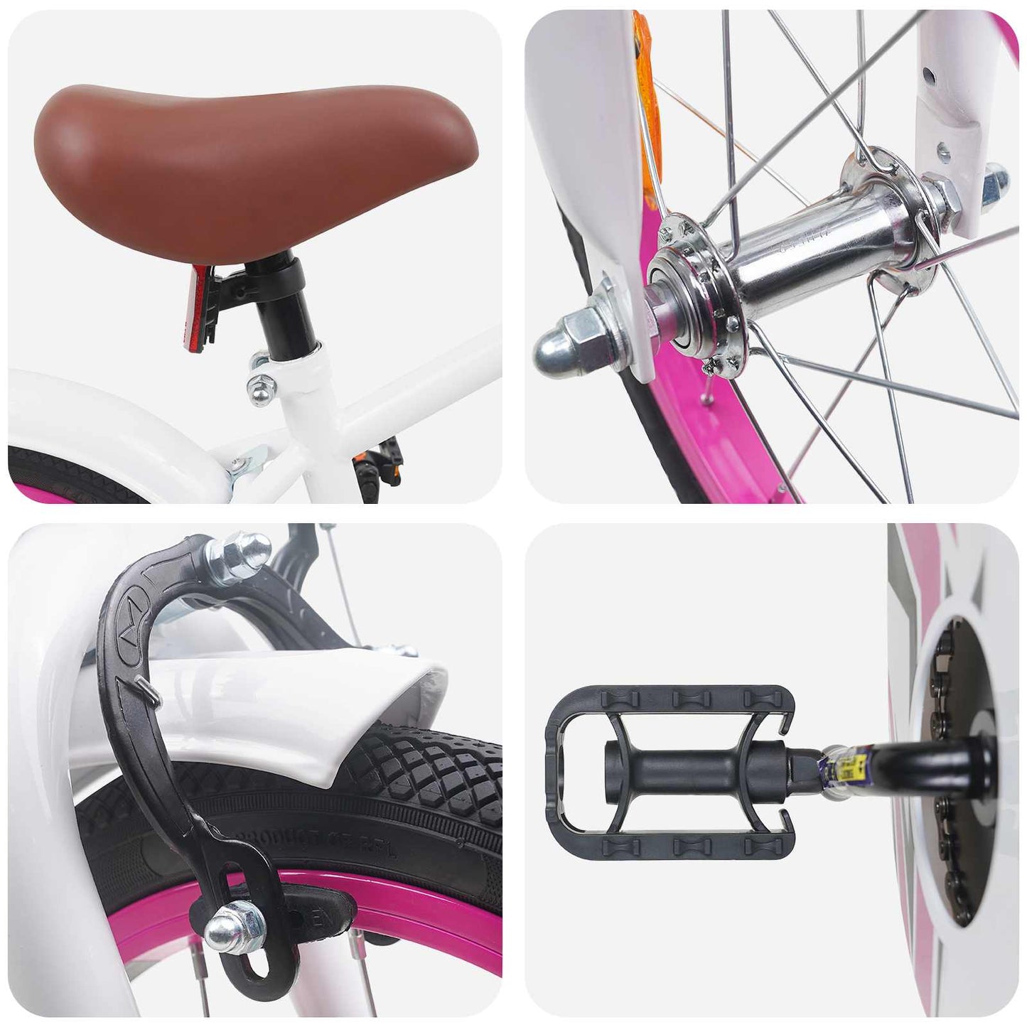 Kids Bike 14 Inches for 3-5 Years Old White