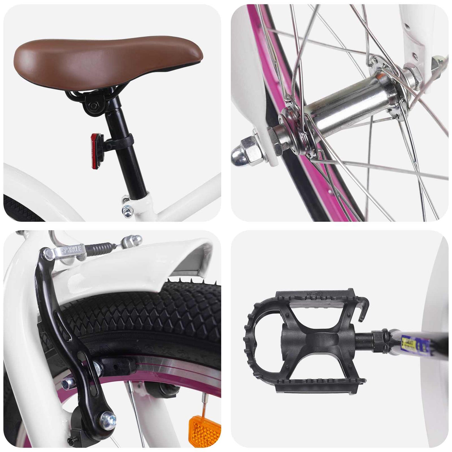 Kids Bike 18 Inches for 5-7 Years Old White