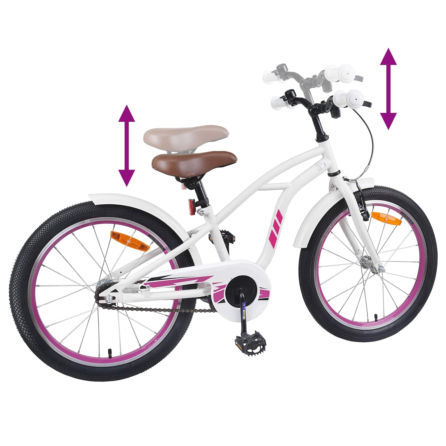 Kids Bike 18 Inches for 5-7 Years Old White