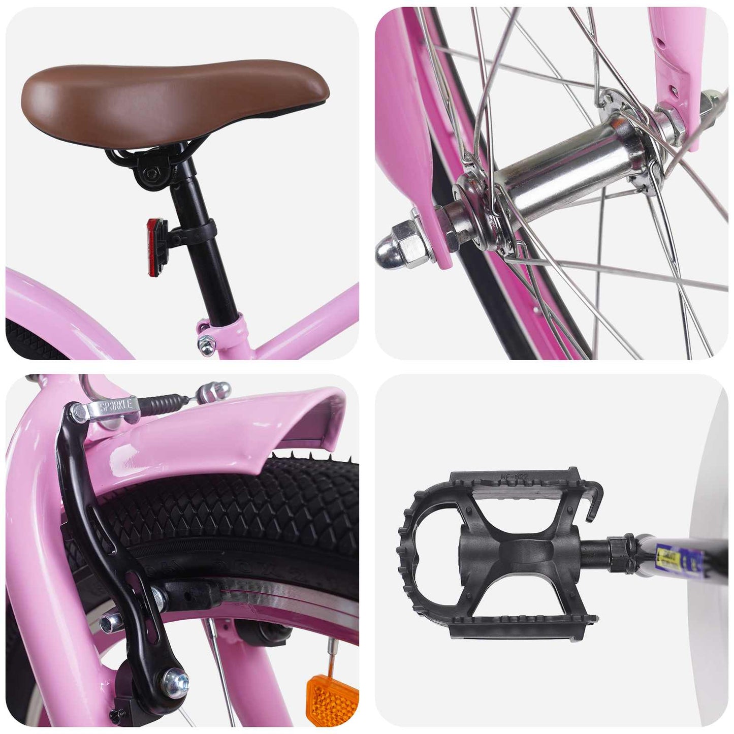 Kids Bike 20 Inches for 6-11 Years Old Light Pink