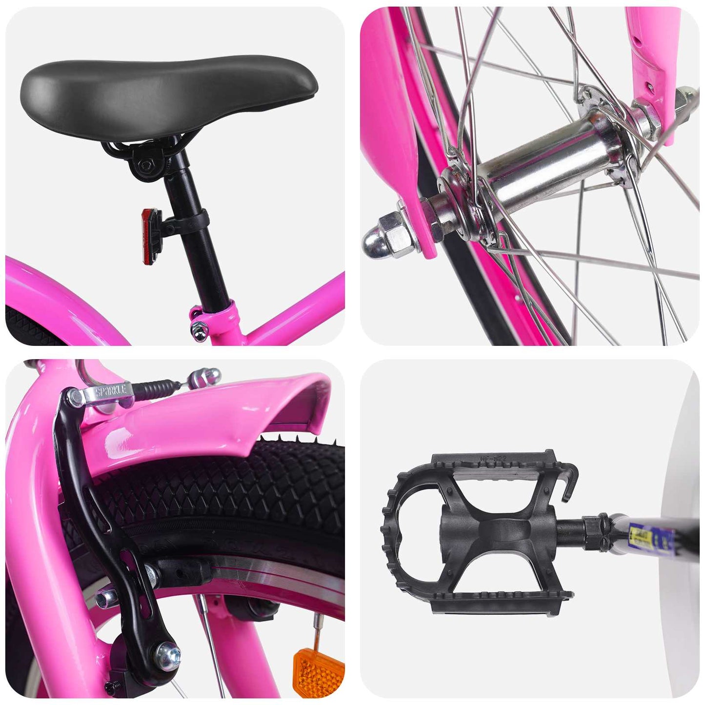 Kids Bike 20 Inches for 6-11 Years Old Dark Pink
