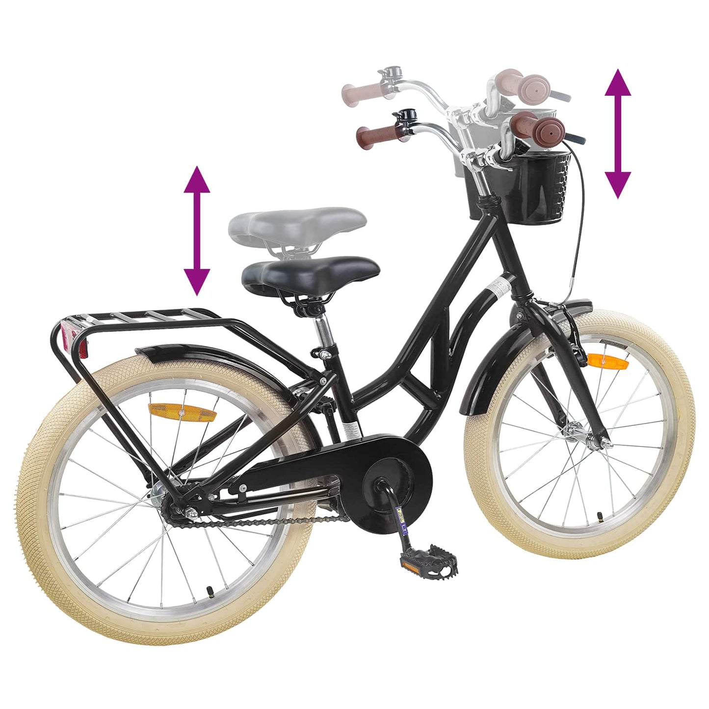 Kids Bike 24'' for 8-12 Years Old Black
